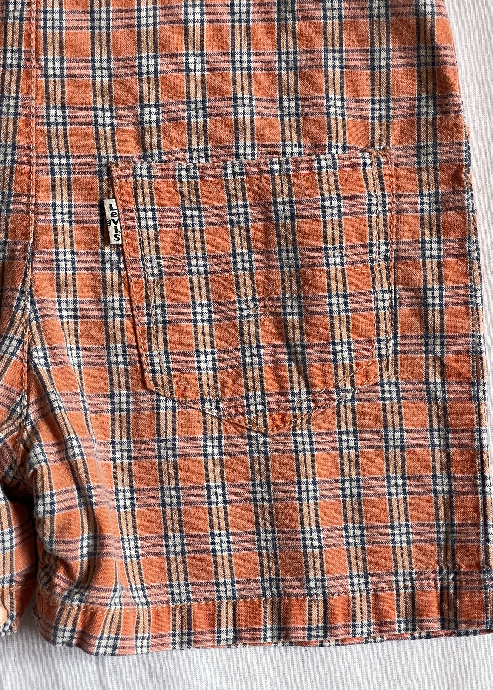 Levi's White Tab Orange Check Playsuit 9m