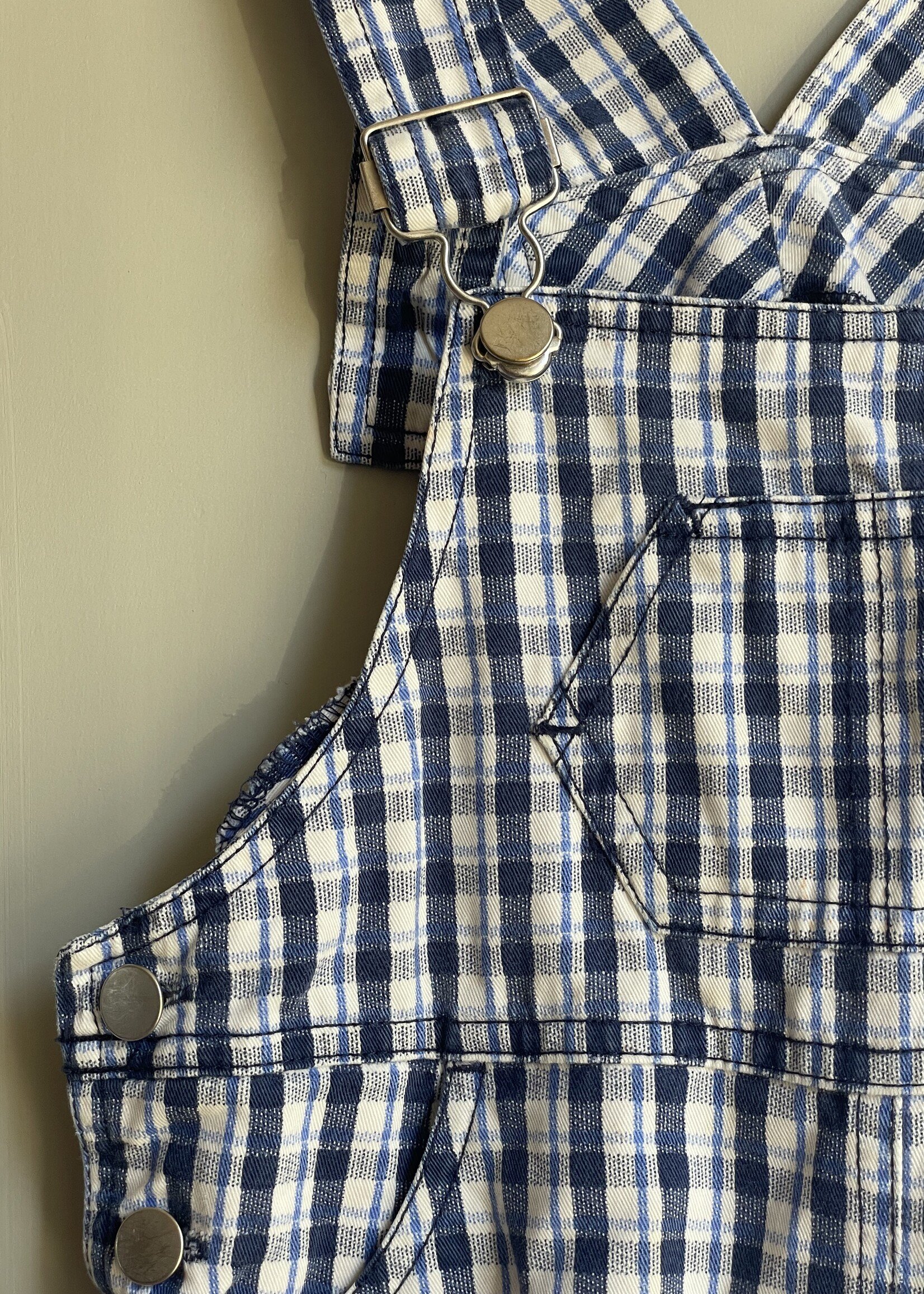 Vintage Checked Dungarees 8y