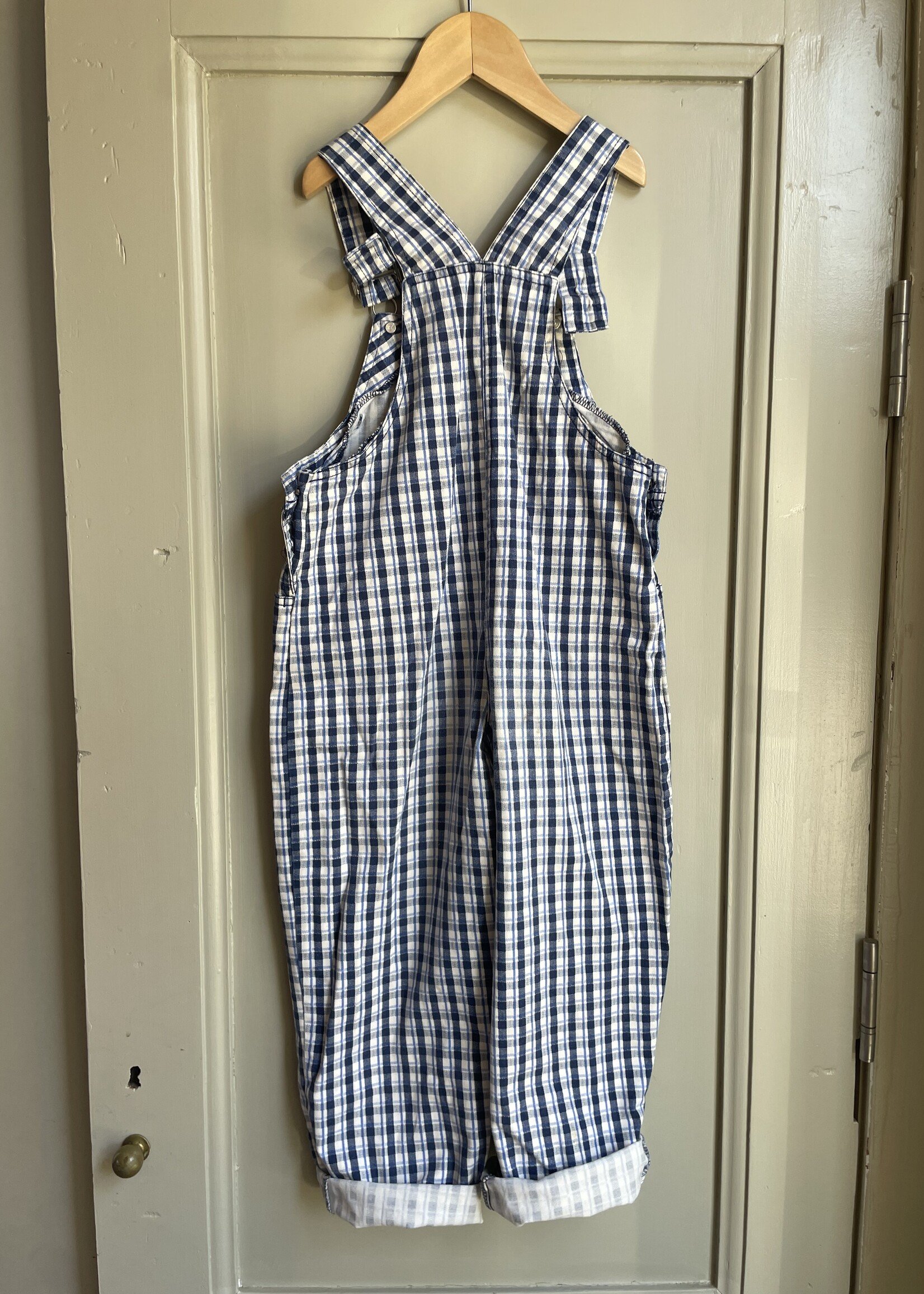 Vintage Checked Dungarees 8y