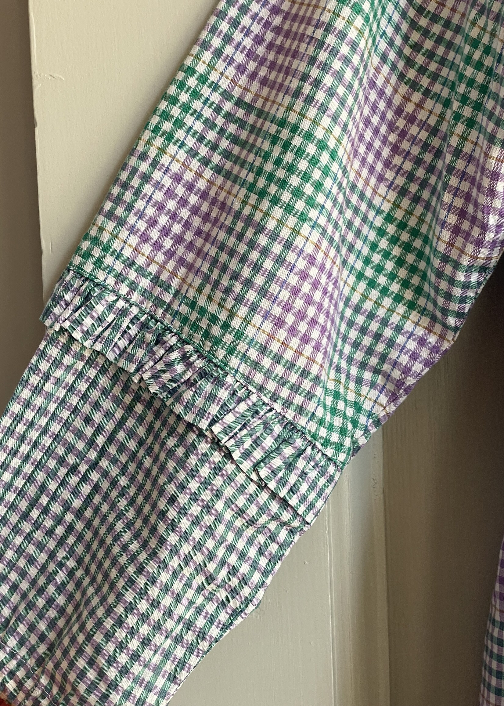 Oilily Green Purple Blocked Dress 8y