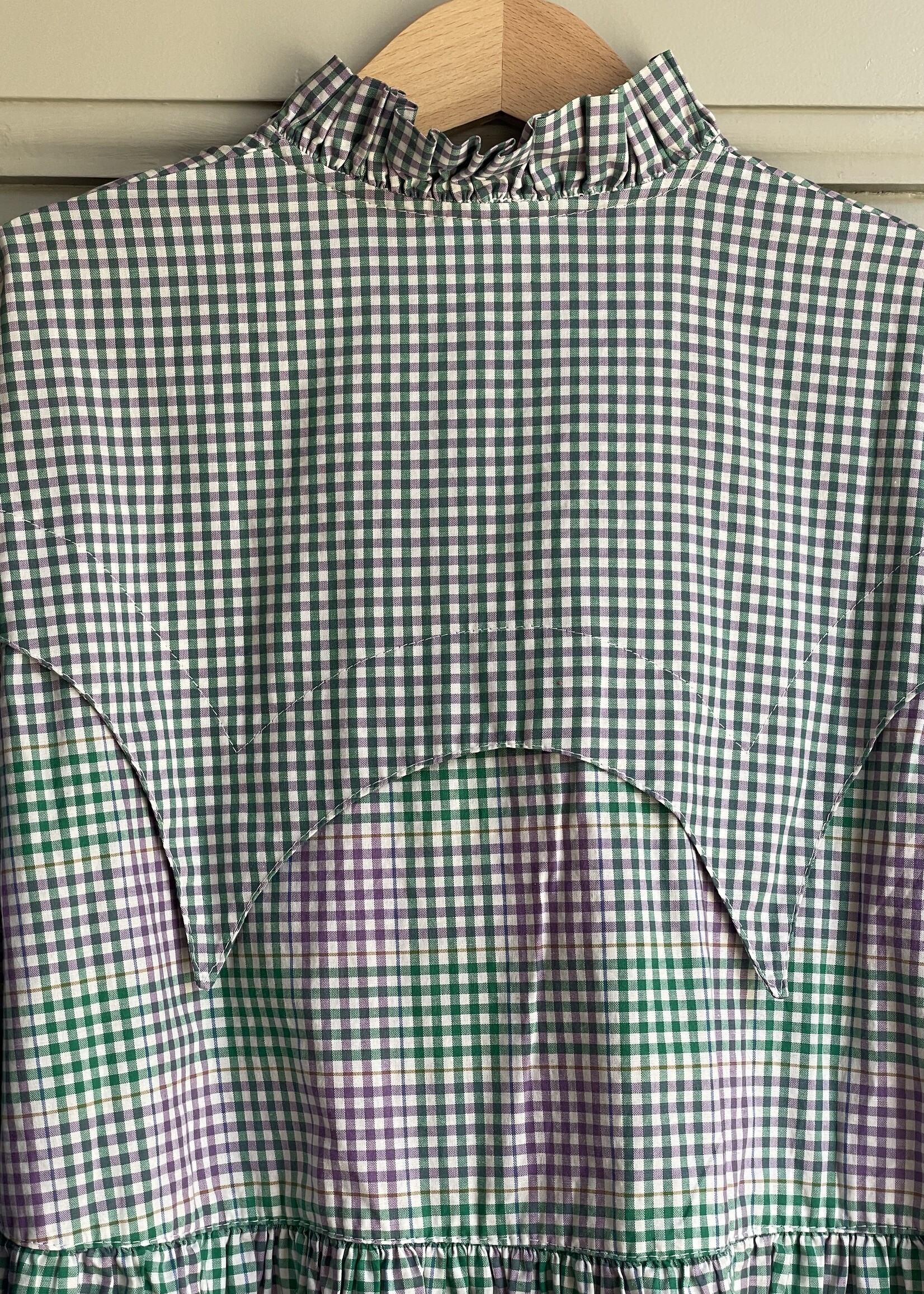 Oilily Green Purple Vichy Dress 8y