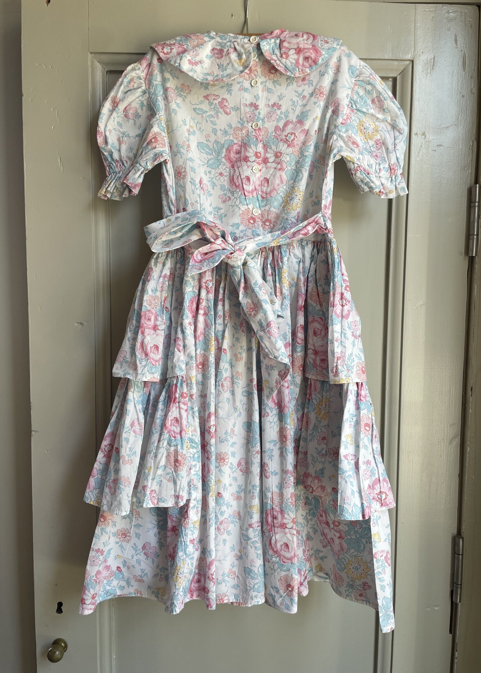 Handmade Floral Frilly Dress 8y
