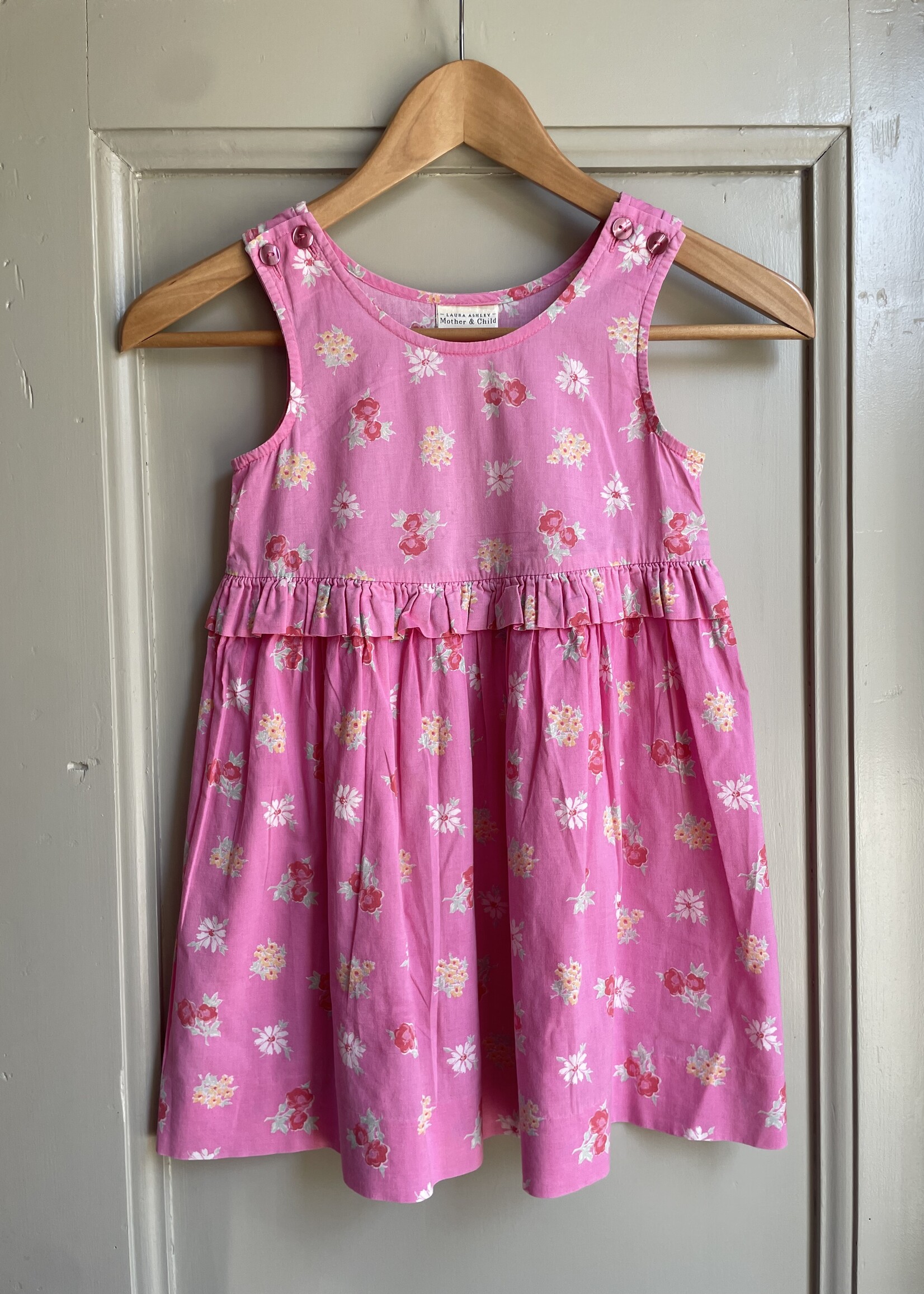 Laura Ashley Pink Floral Ruffle Dress 3-4y