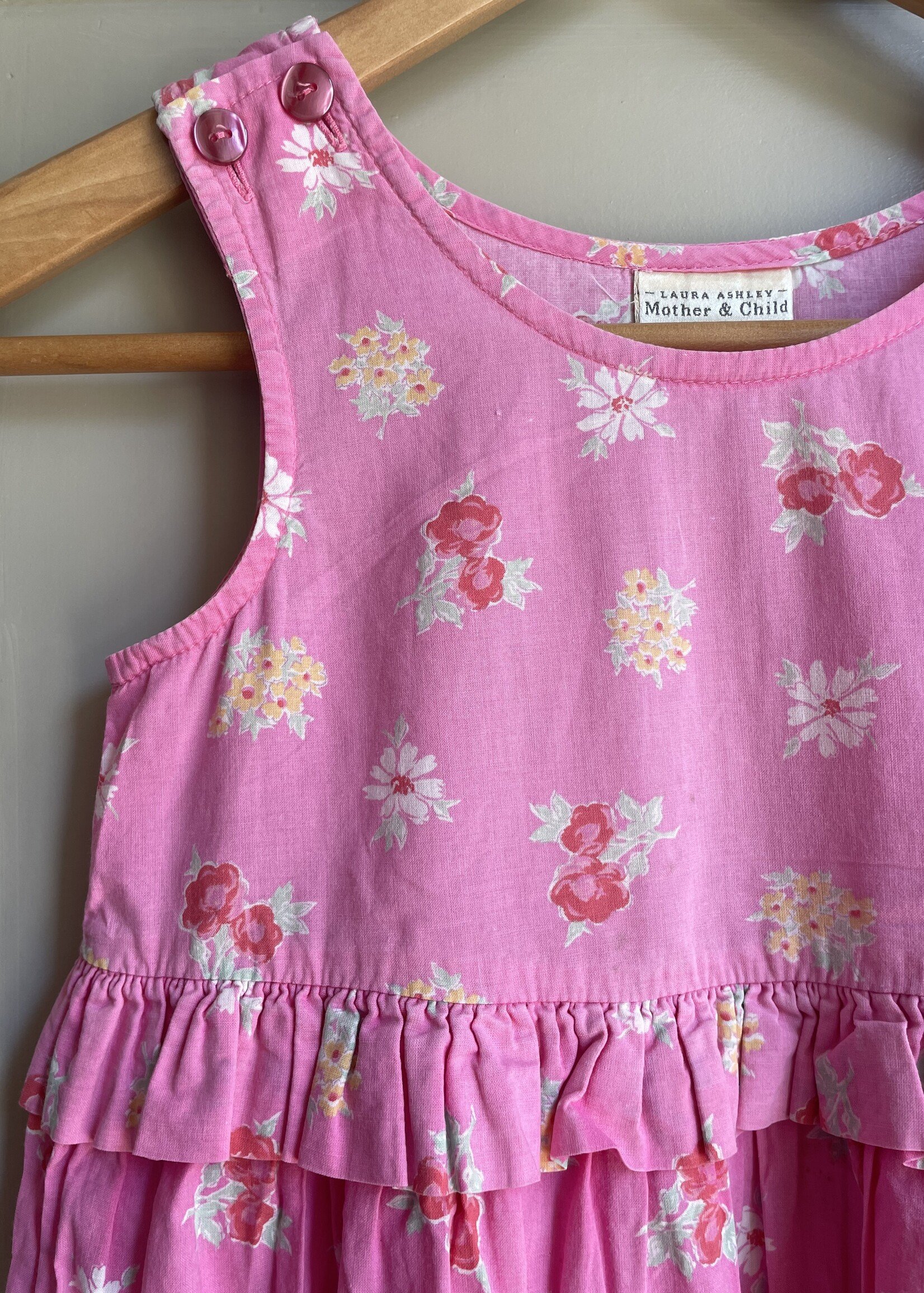 Laura Ashley Pink Floral Ruffle Dress 3-4y