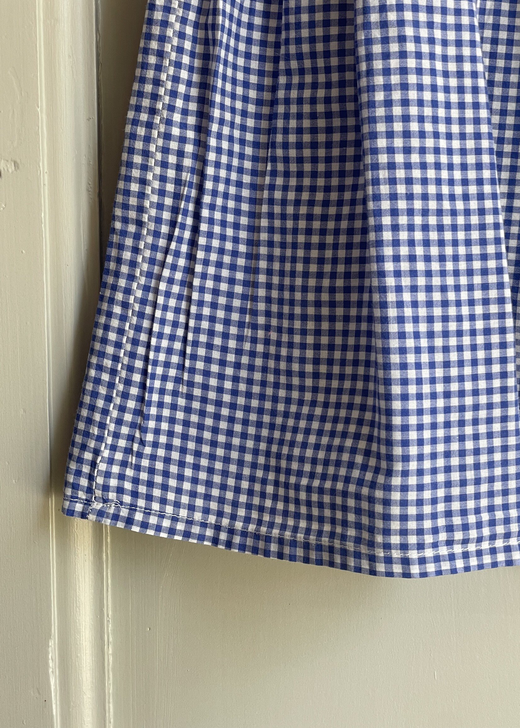 Handmade Blue Vichy Dress with Bow 3-4y