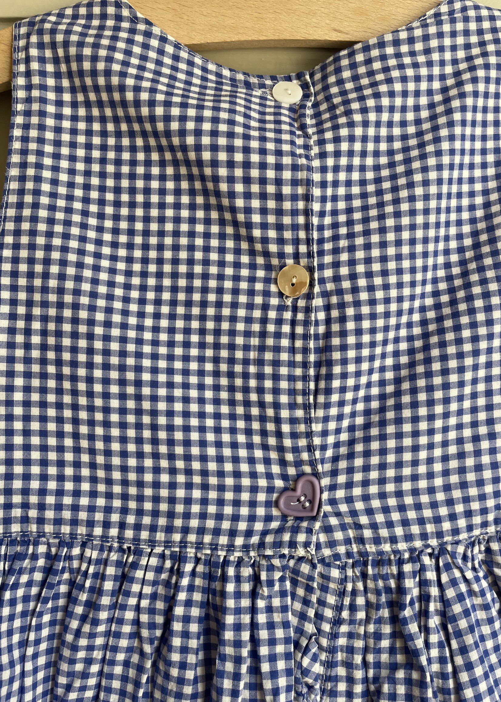 Handmade Blue Vichy Dress with Bow 3-4y