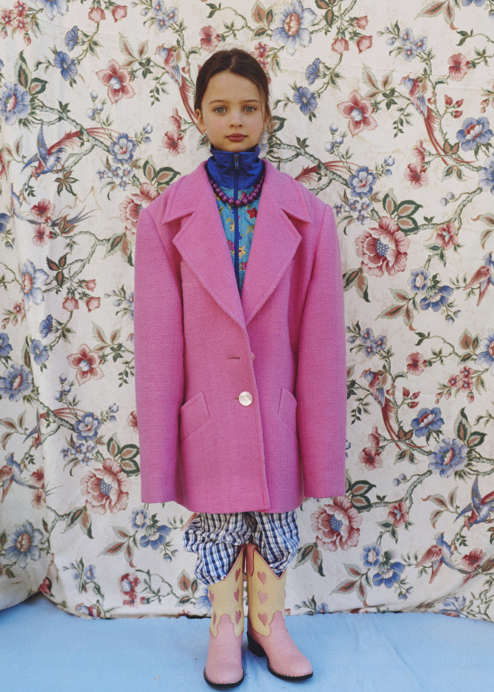 Vintage Checked Dungarees 8y