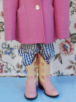 Vintage Checked Dungarees 8y