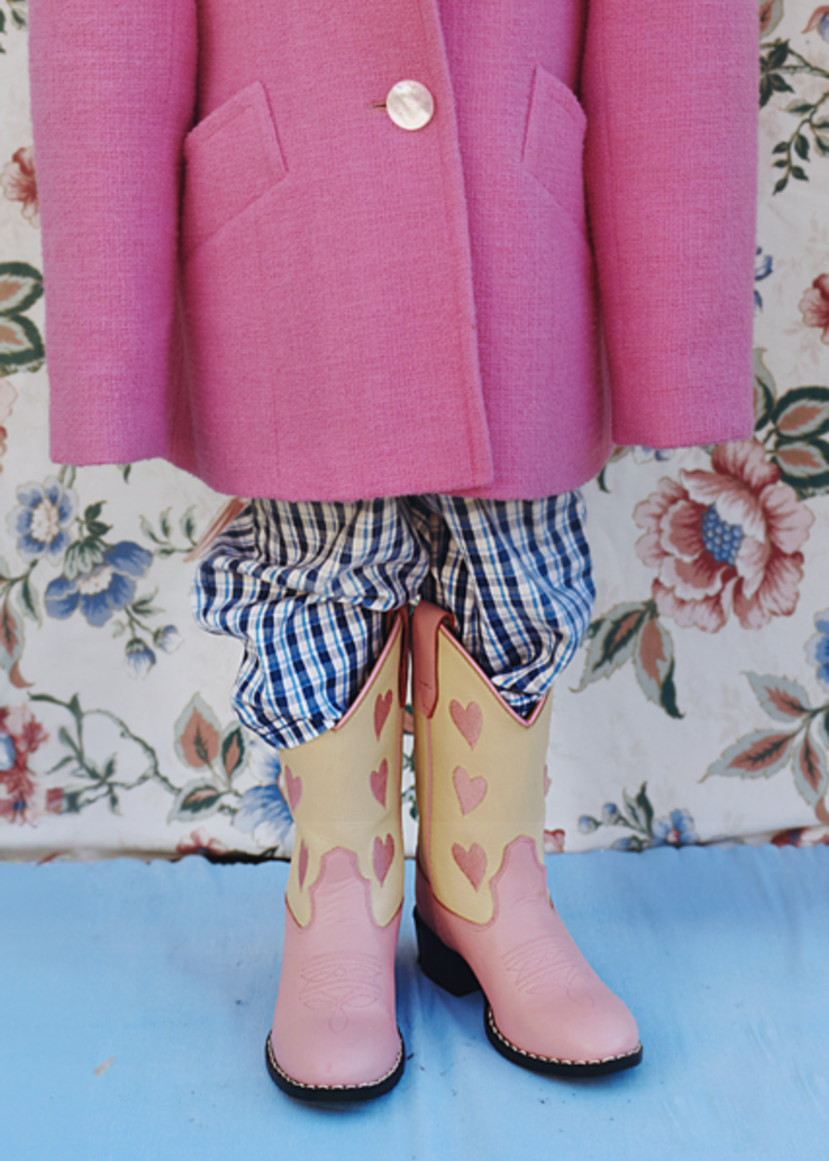 Vintage Checked Dungarees 8y