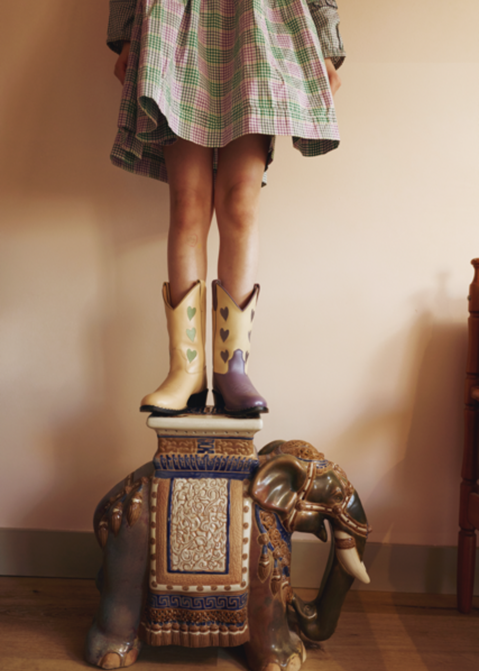 Oilily Green Purple Blocked Dress 8y