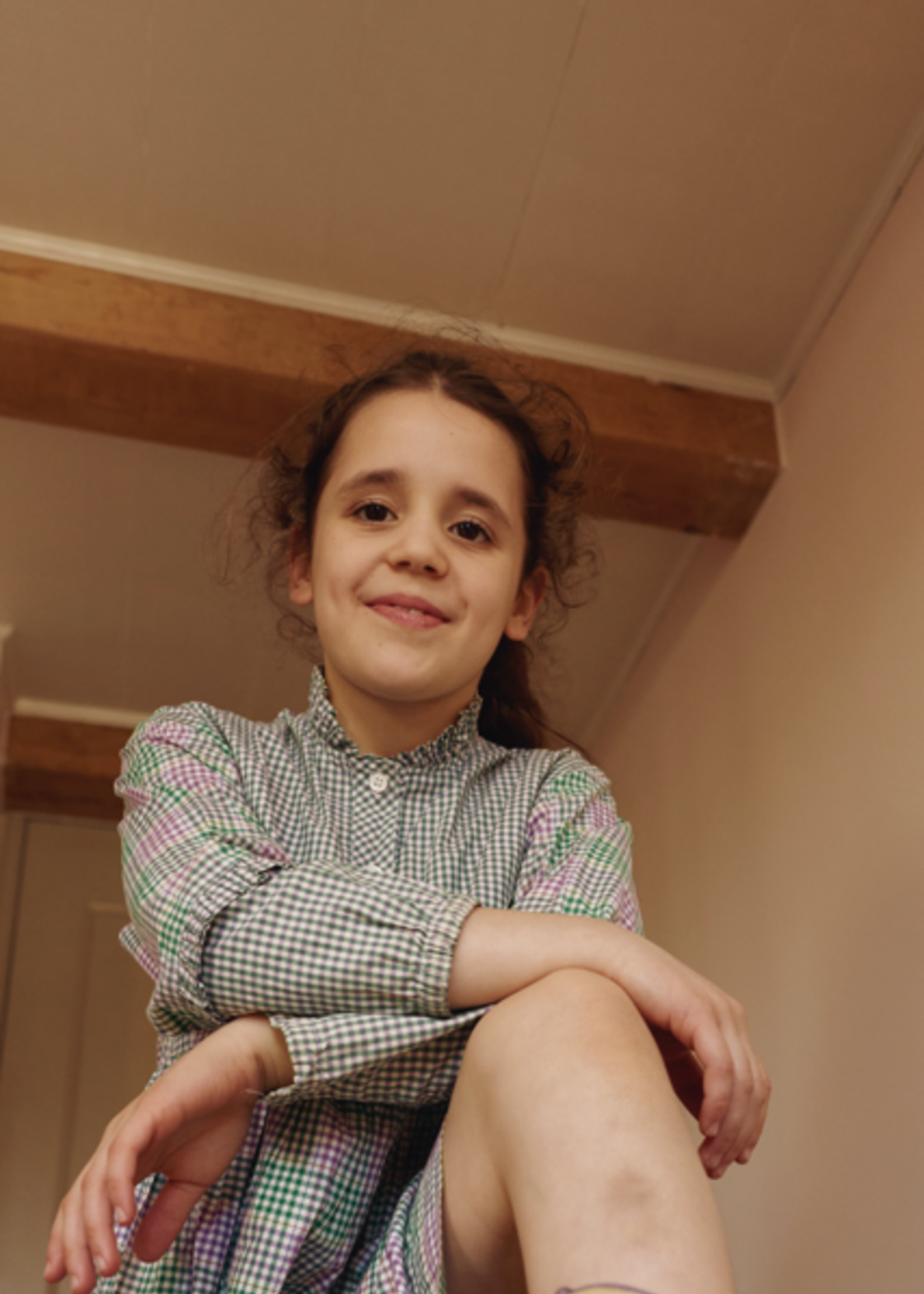 Oilily Green Purple Blocked Dress 8y