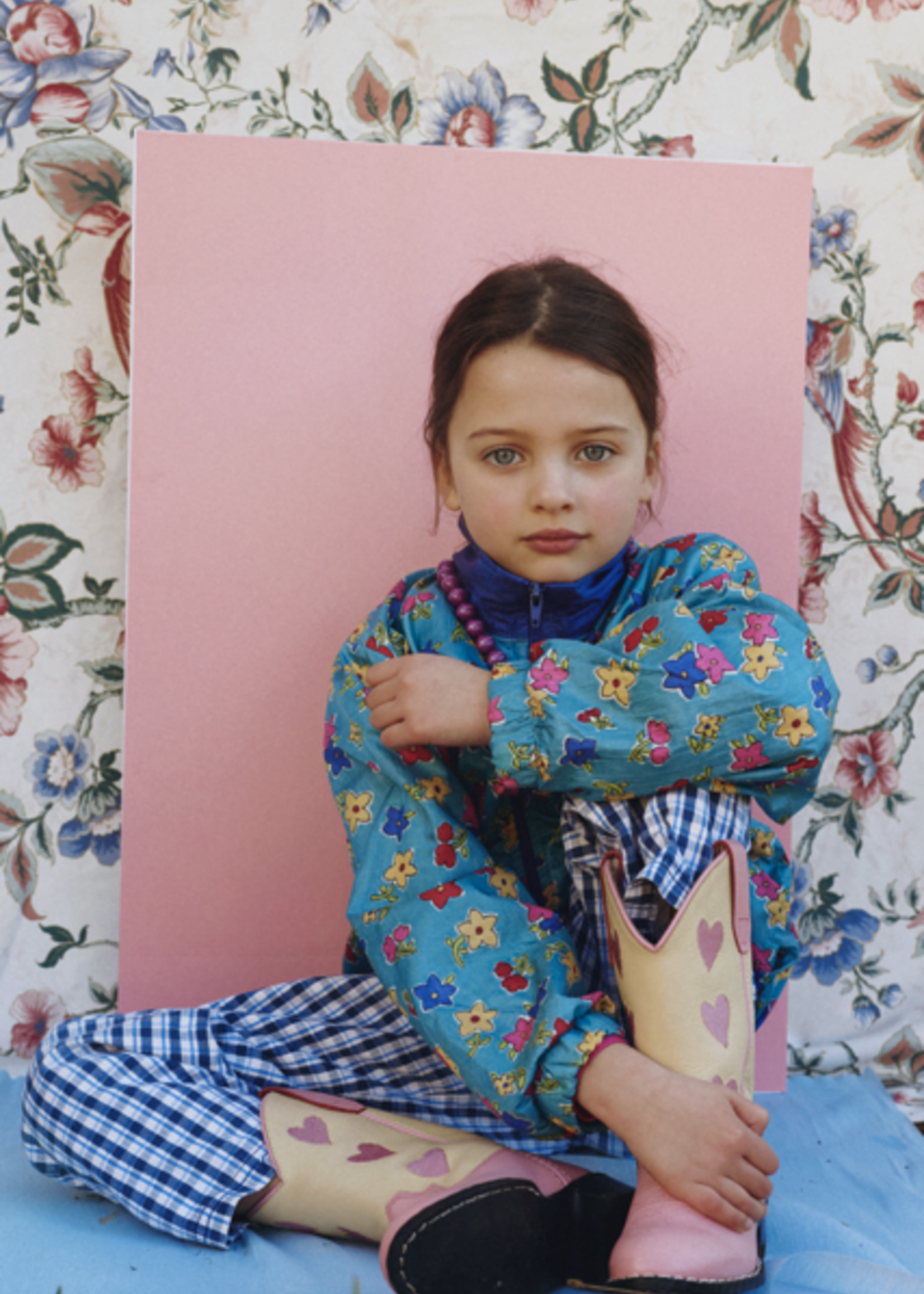 Vintage Floral Shiny Sports Jacket 6-8y