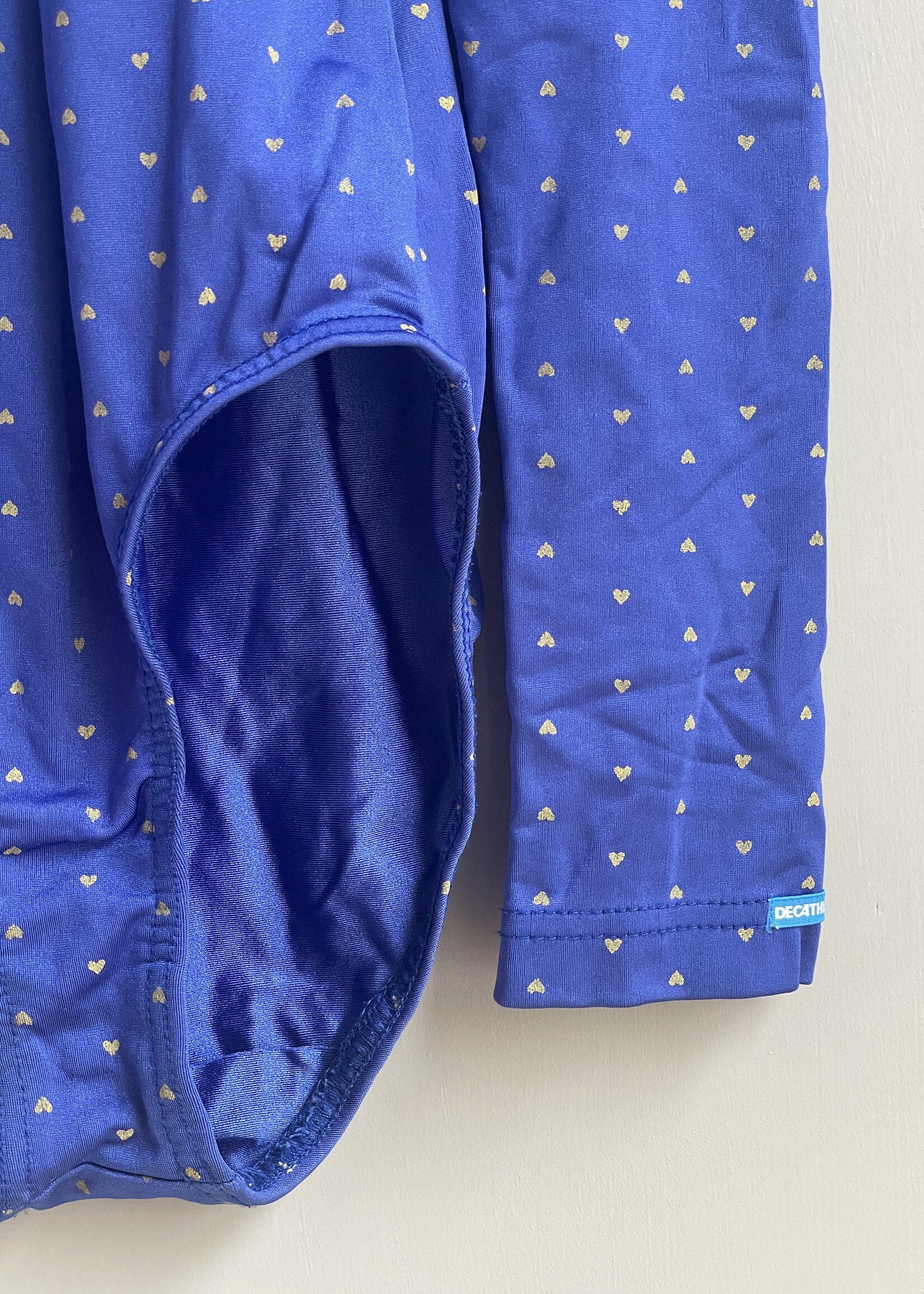 Vintage Blue Shiny Hearts Gym Piece 10-12y