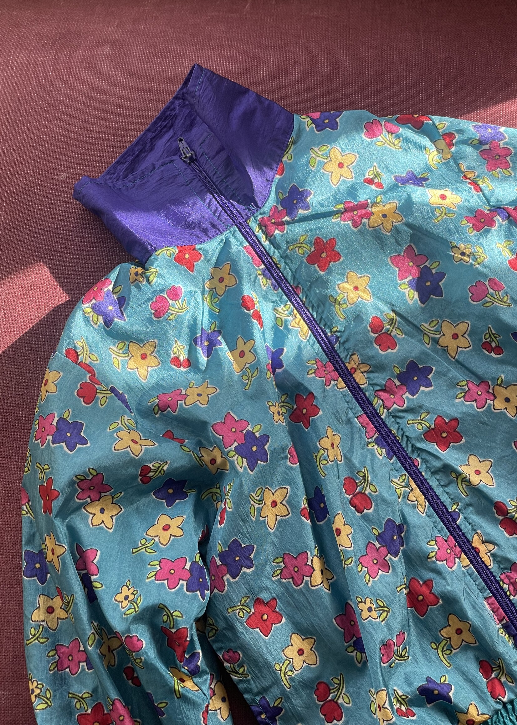 Vintage Floral Shiny Sports Jacket 6-8y