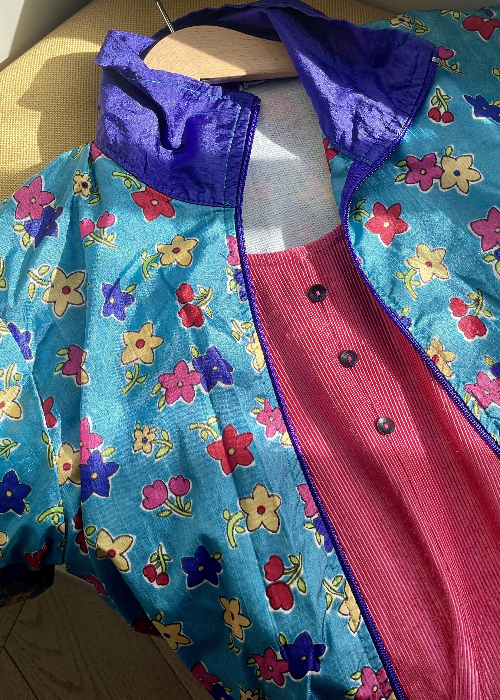 Vintage Floral Shiny Sports Jacket 6-8y