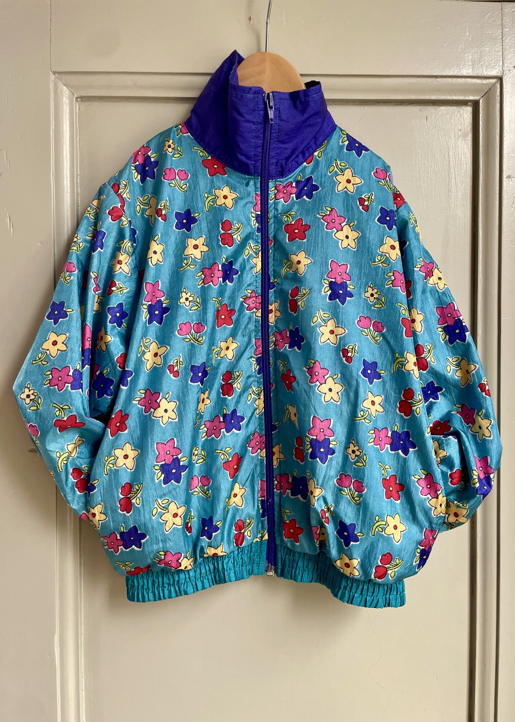 Vintage Floral Shiny Sports Jacket 6-8y
