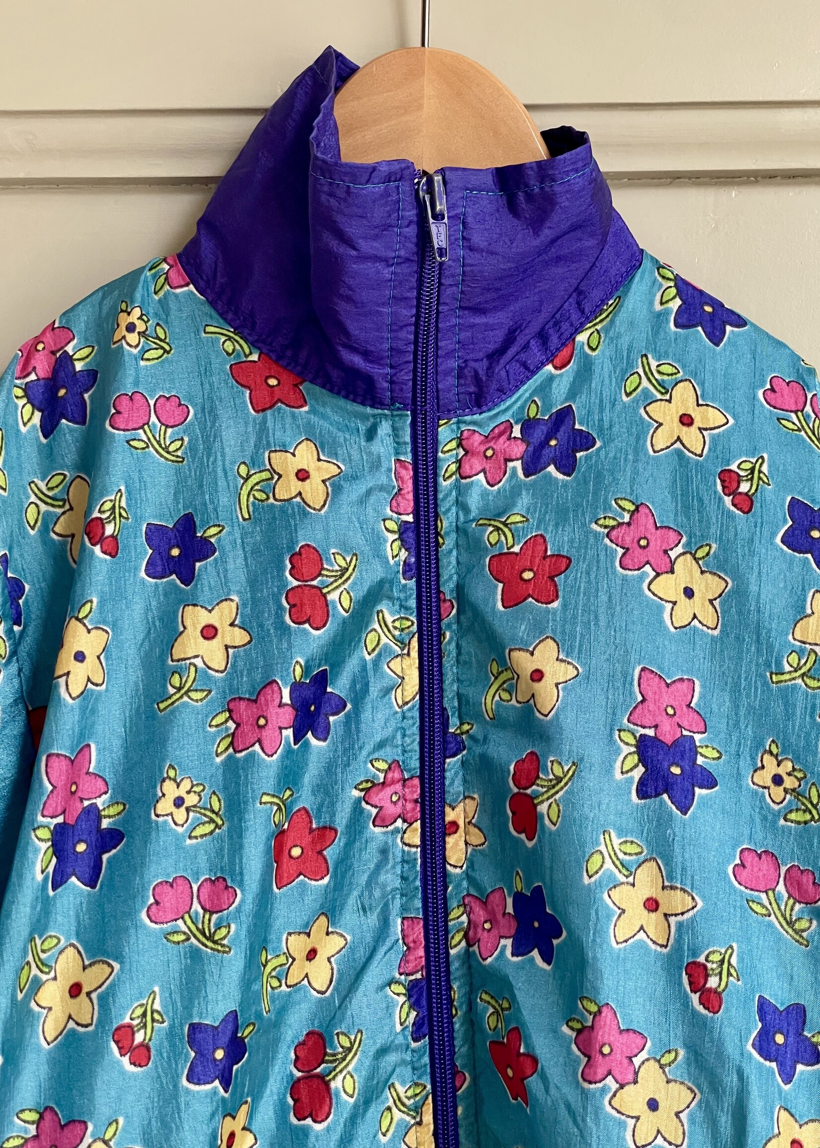 Vintage Floral Shiny Sports Jacket 6-8y