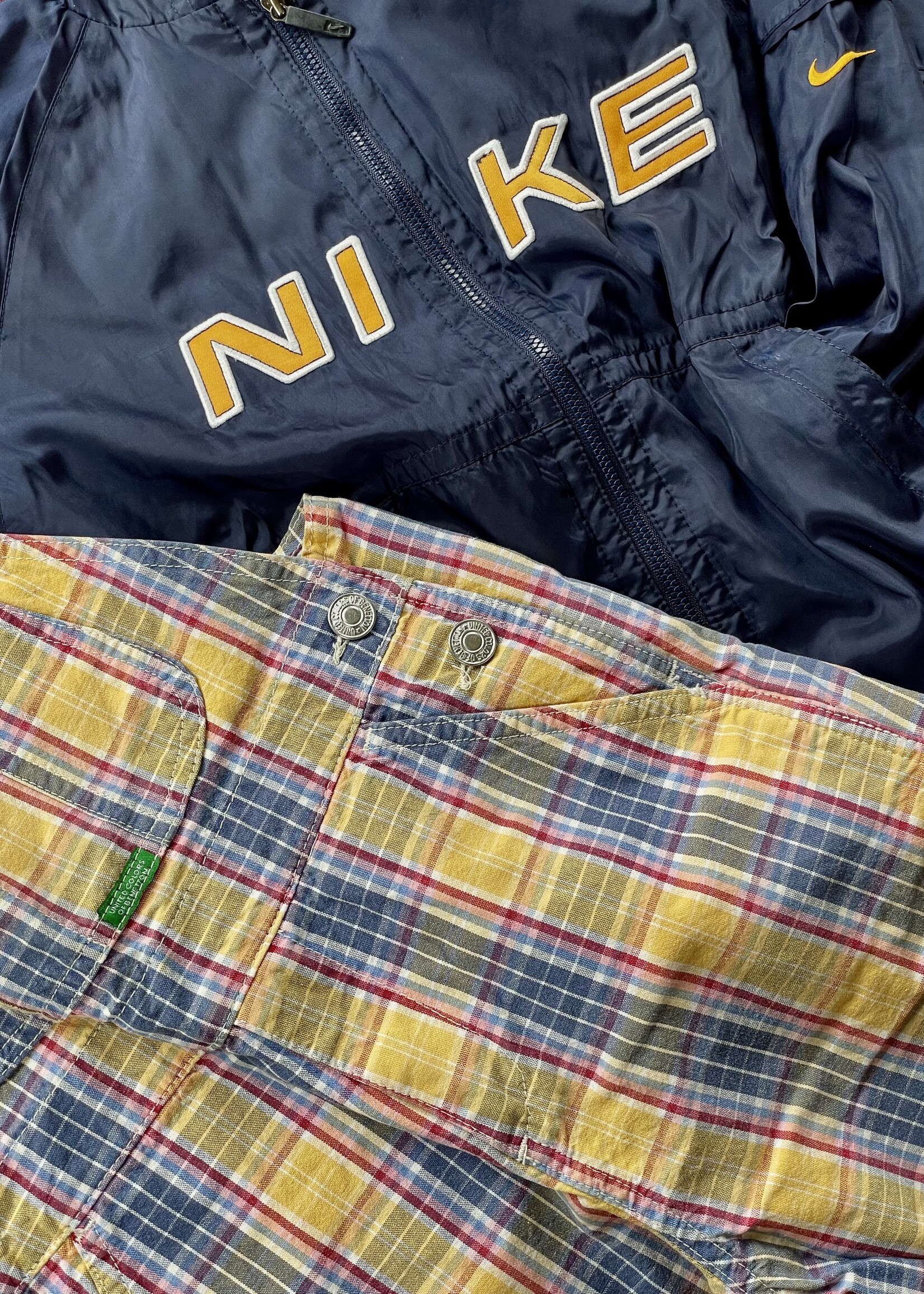 United Colors of Benetton Checked Denim Shortall 4-6y