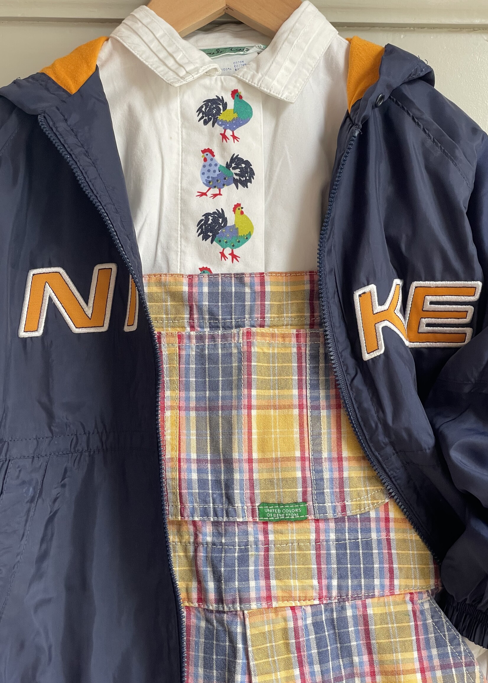 United Colors of Benetton Checked Denim Shortall 4-6y