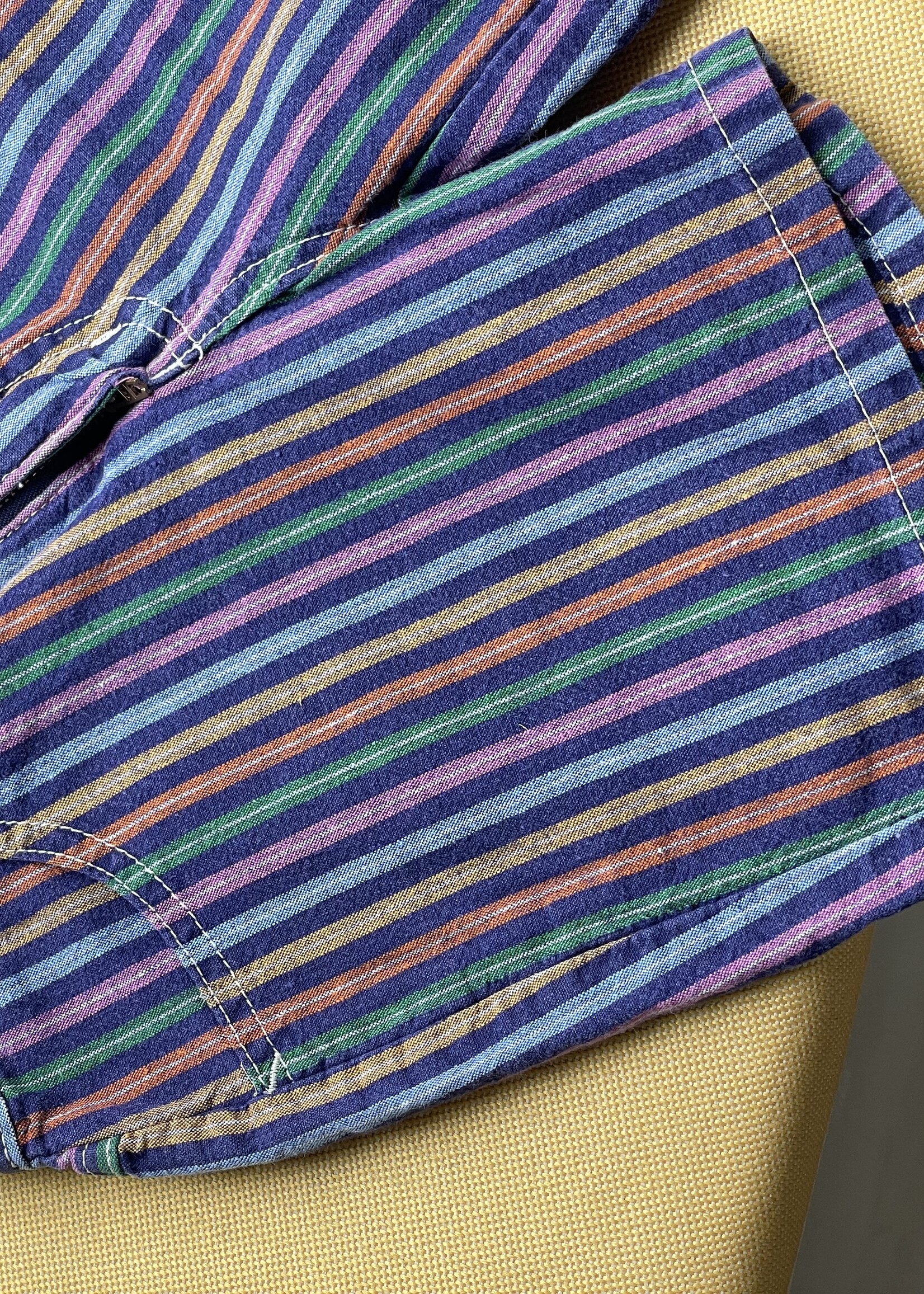 Vintage Striped Coloured Denim Shorts 3y