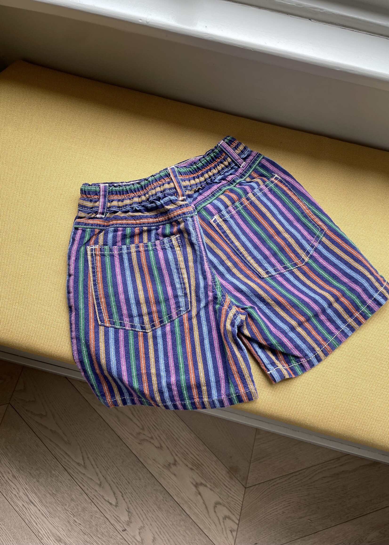 Vintage Striped Coloured Denim Shorts 3y