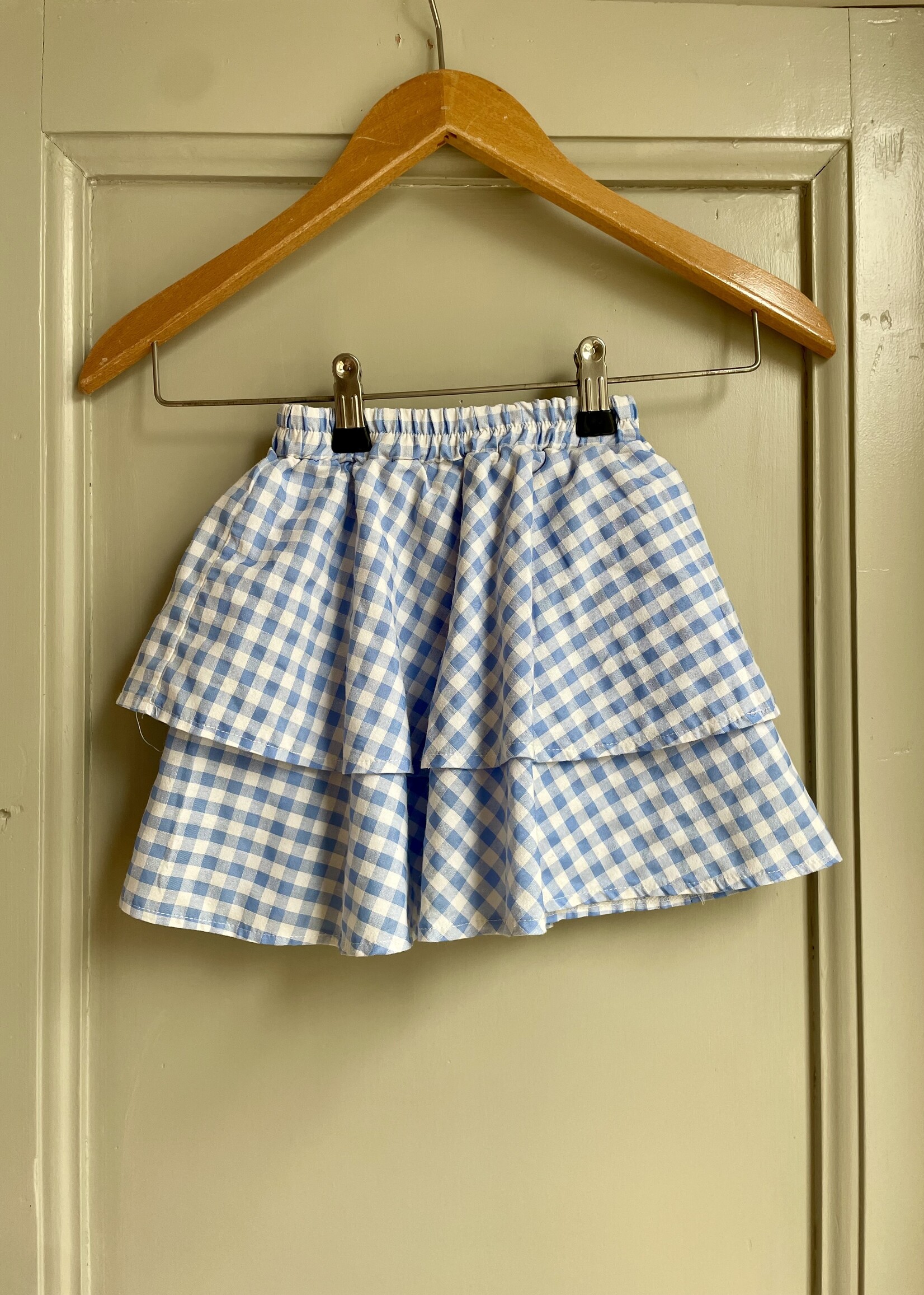 Handmade Blue Blocked Frilly Skirt 98-104