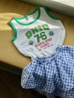 Handmade Blue Blocked Frilly Skirt 98-104