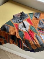 Vintage Patchwork Leather Bomber jacket 2-3y