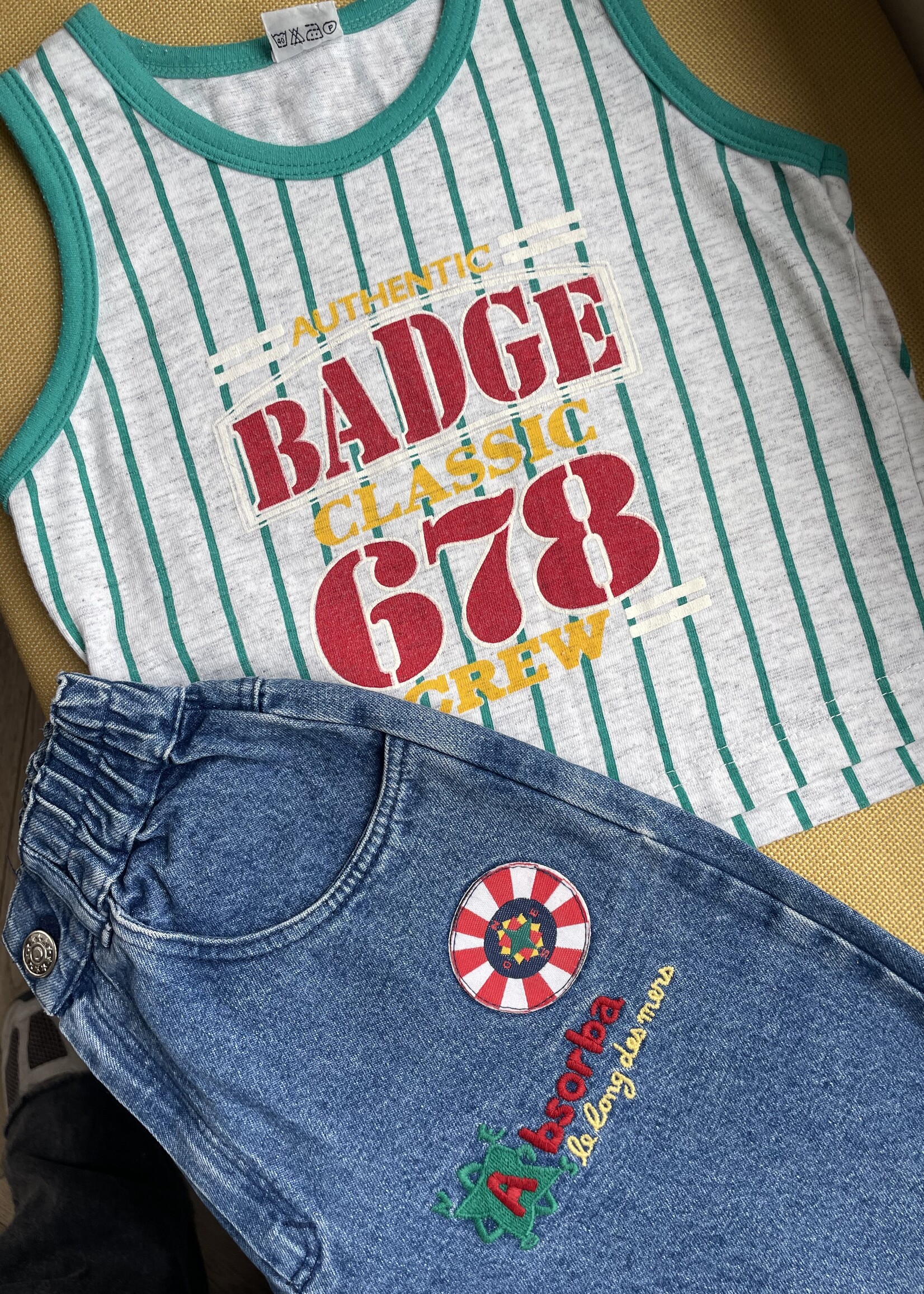 Vintage Striped Sports Tank Top 2y