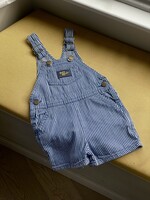 OshKosh USA Classic Striped Denim Shortall 12-18m