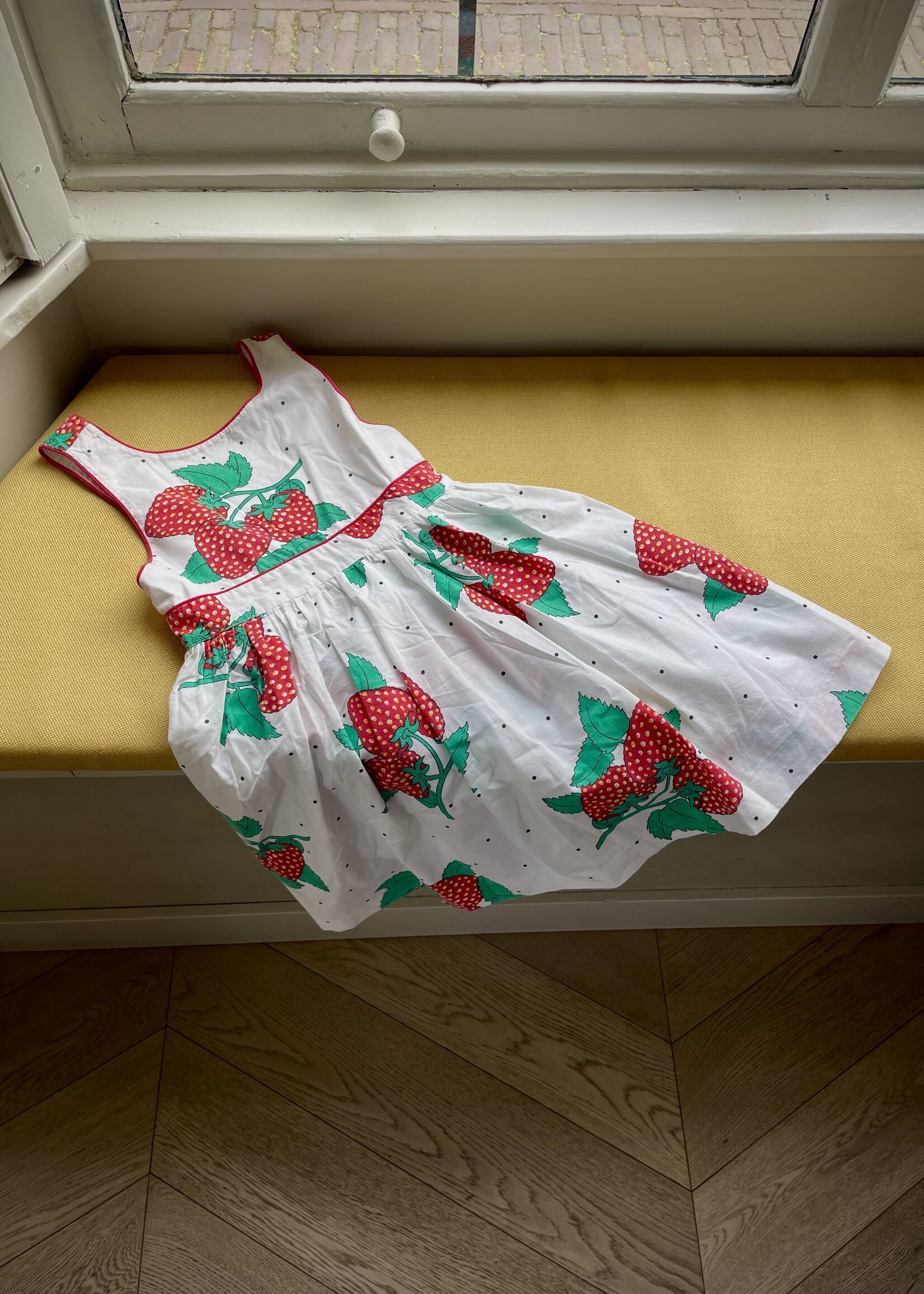 Vintage Strawberry Summer Dress 4y