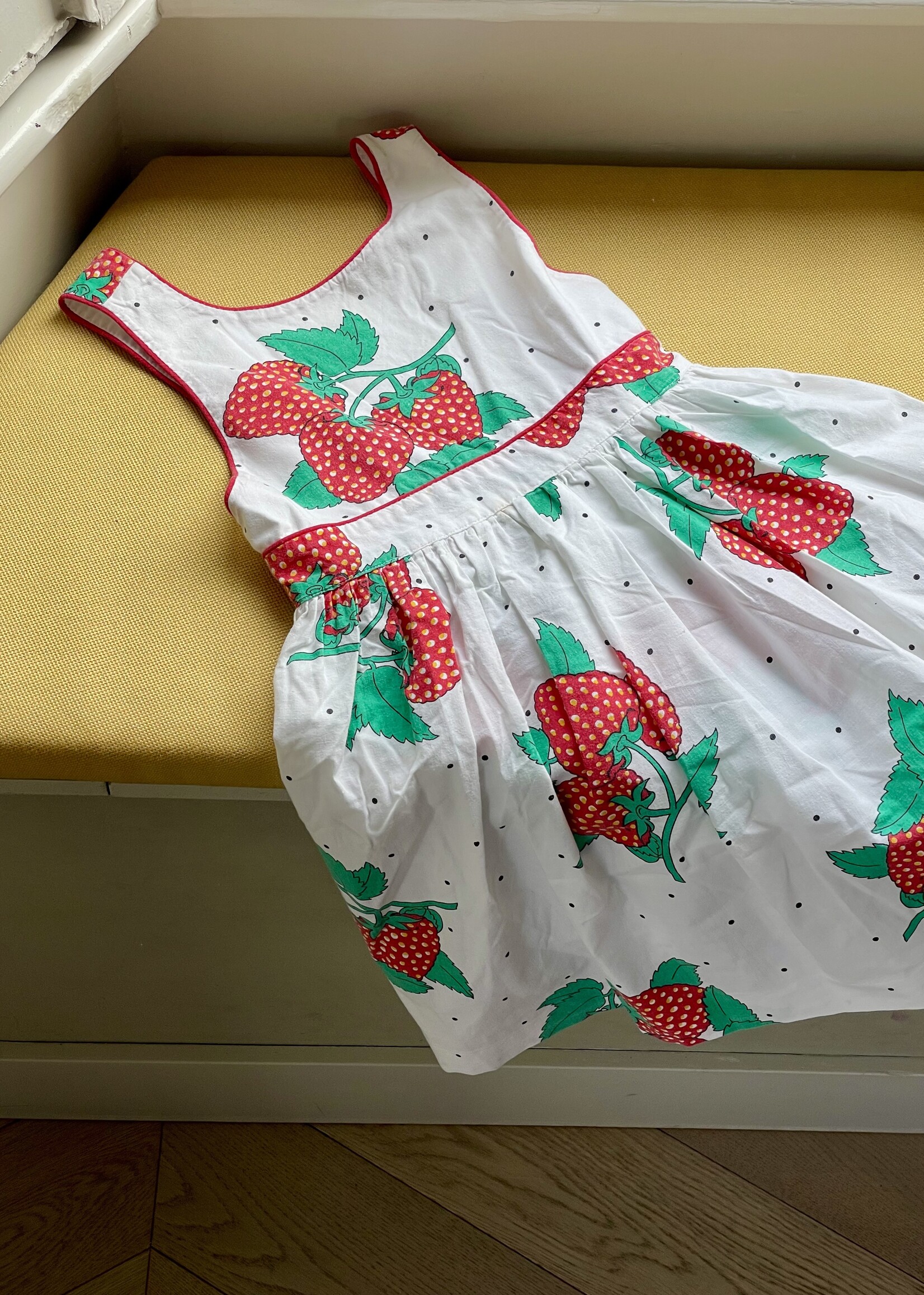 Vintage Strawberry Summer Dress 4y