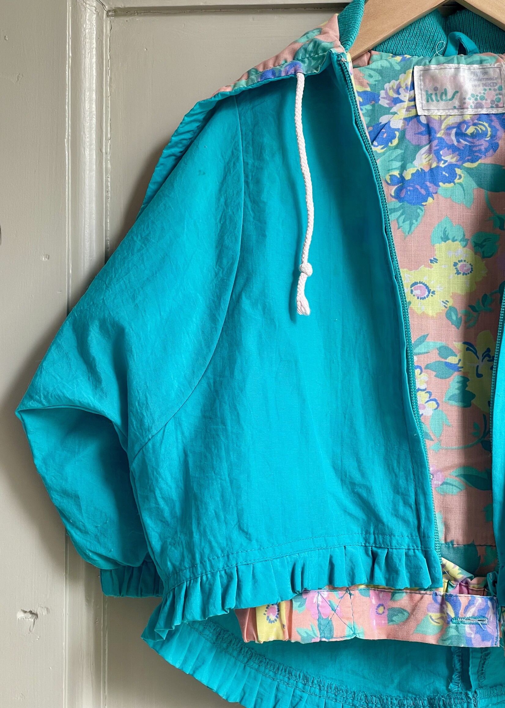 Vintage Blue/Green Floral Ruffle Sailor Dragon Jacket 12m  - Copy