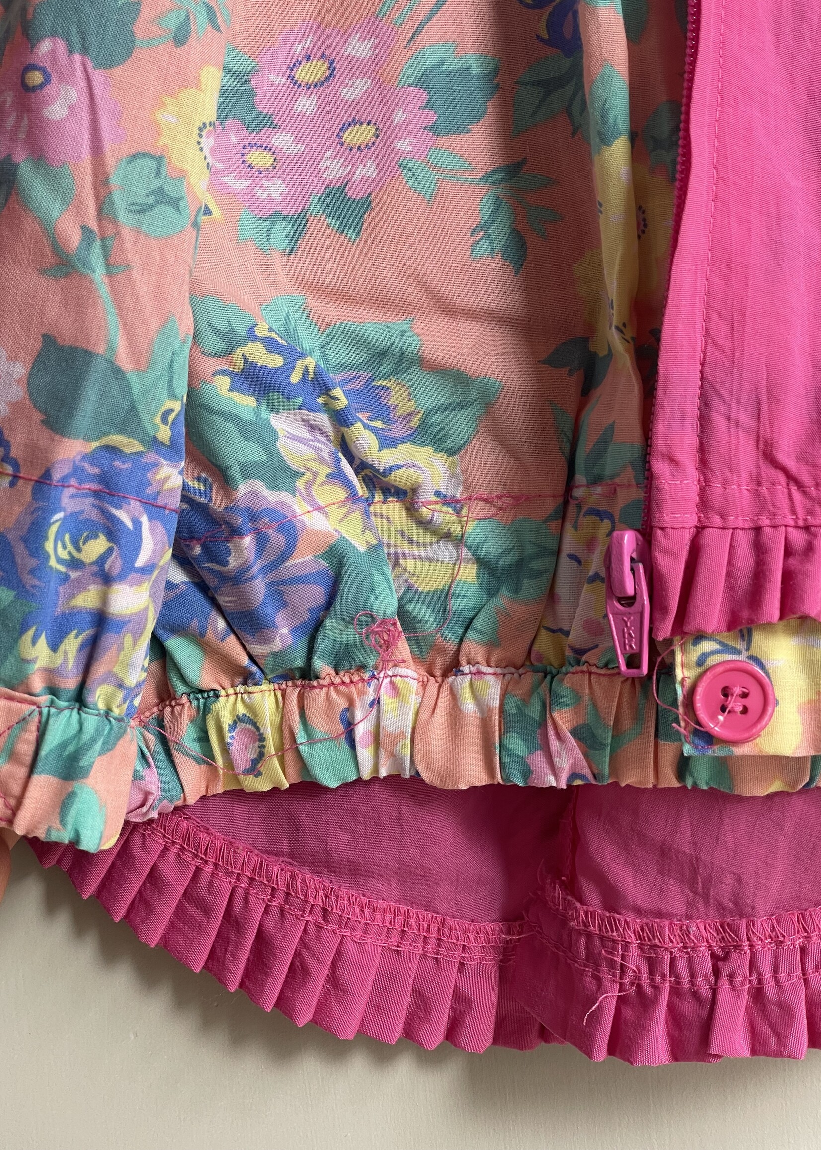 Vintage Pink Floral Ruffle Sailor Dragon Jacket 12m