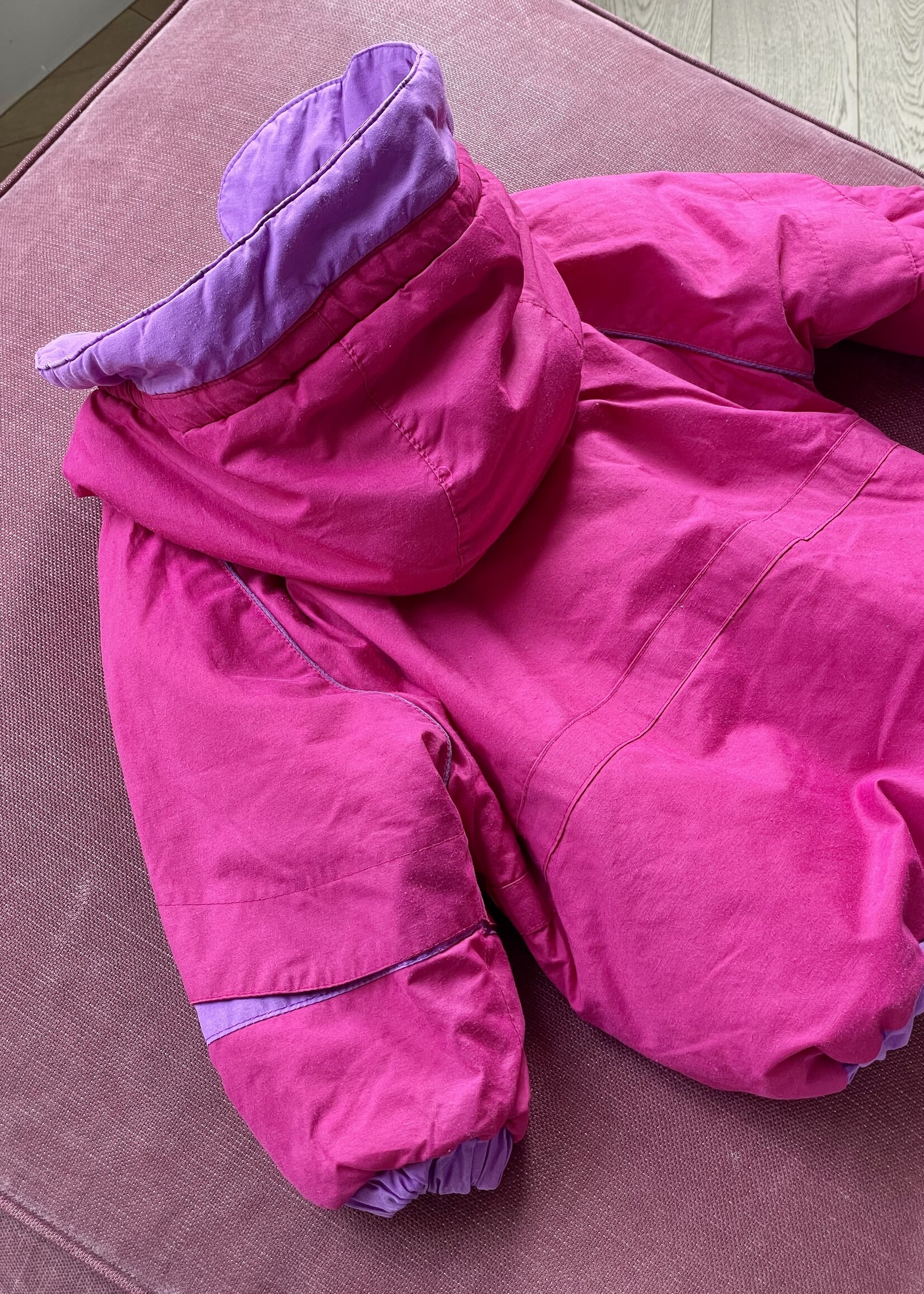 Vintage Pink Puffy Hooded Jacket 12m