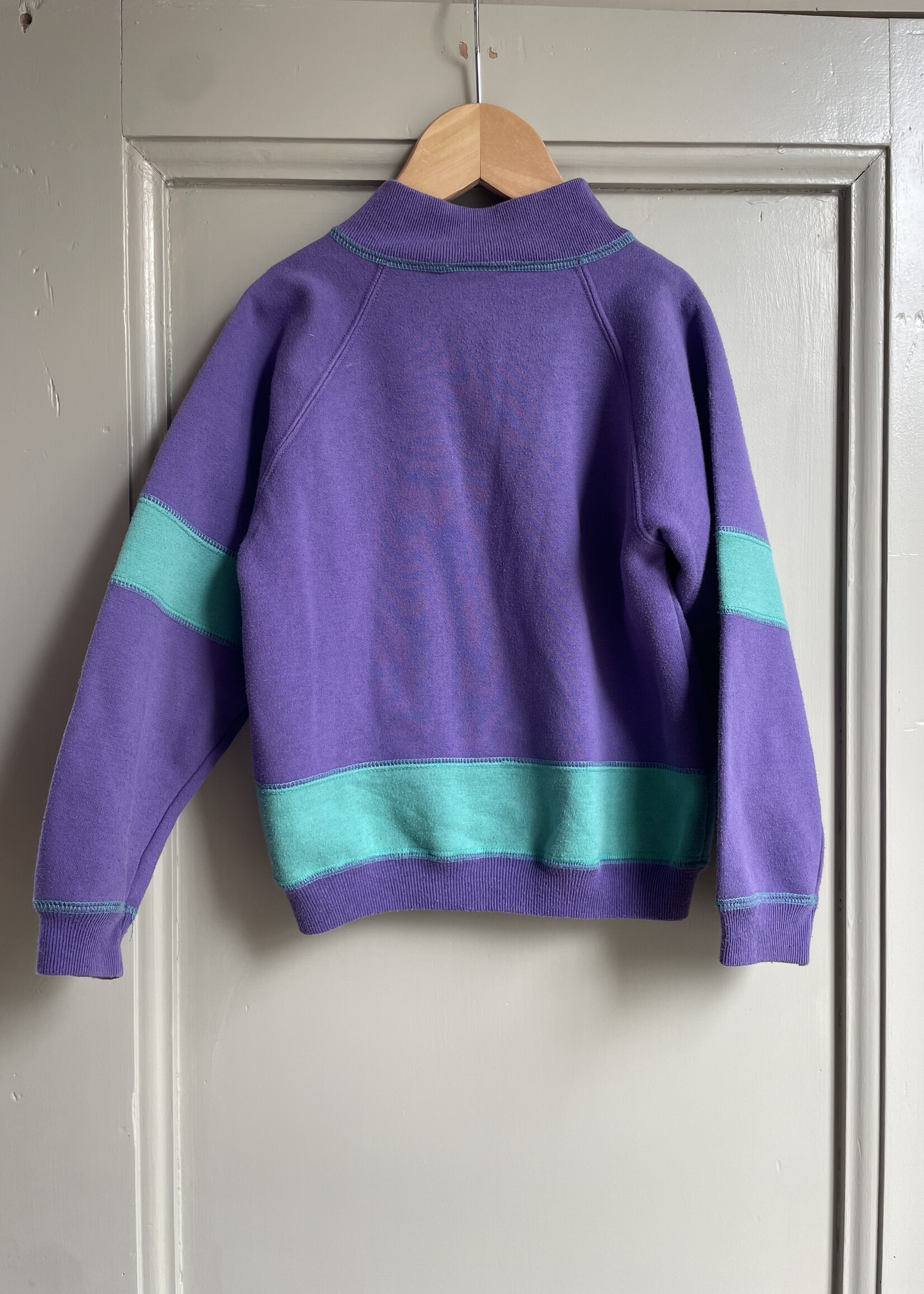 Vintage Purple Bicycle Zipper Flash Sweater 4-5y