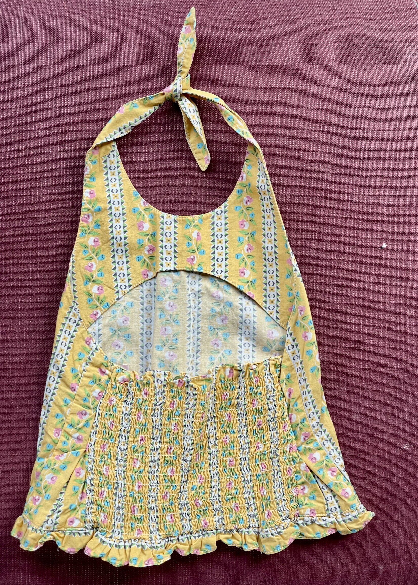 Gap Yellow Floral halter Top 6y