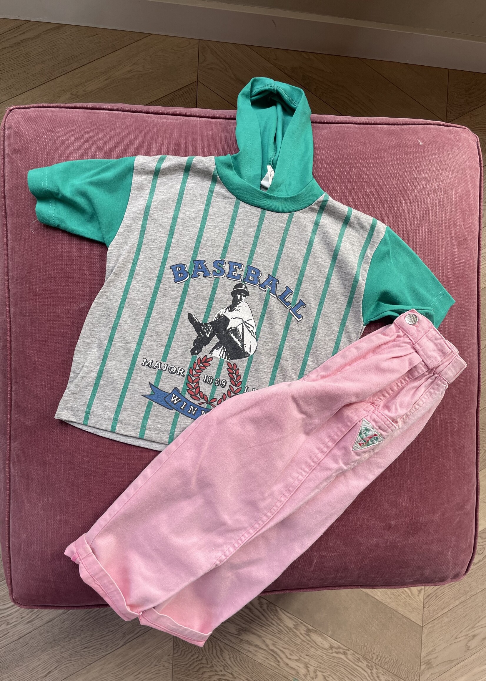 Vintage Hooded Baseball Shirt 2-3y