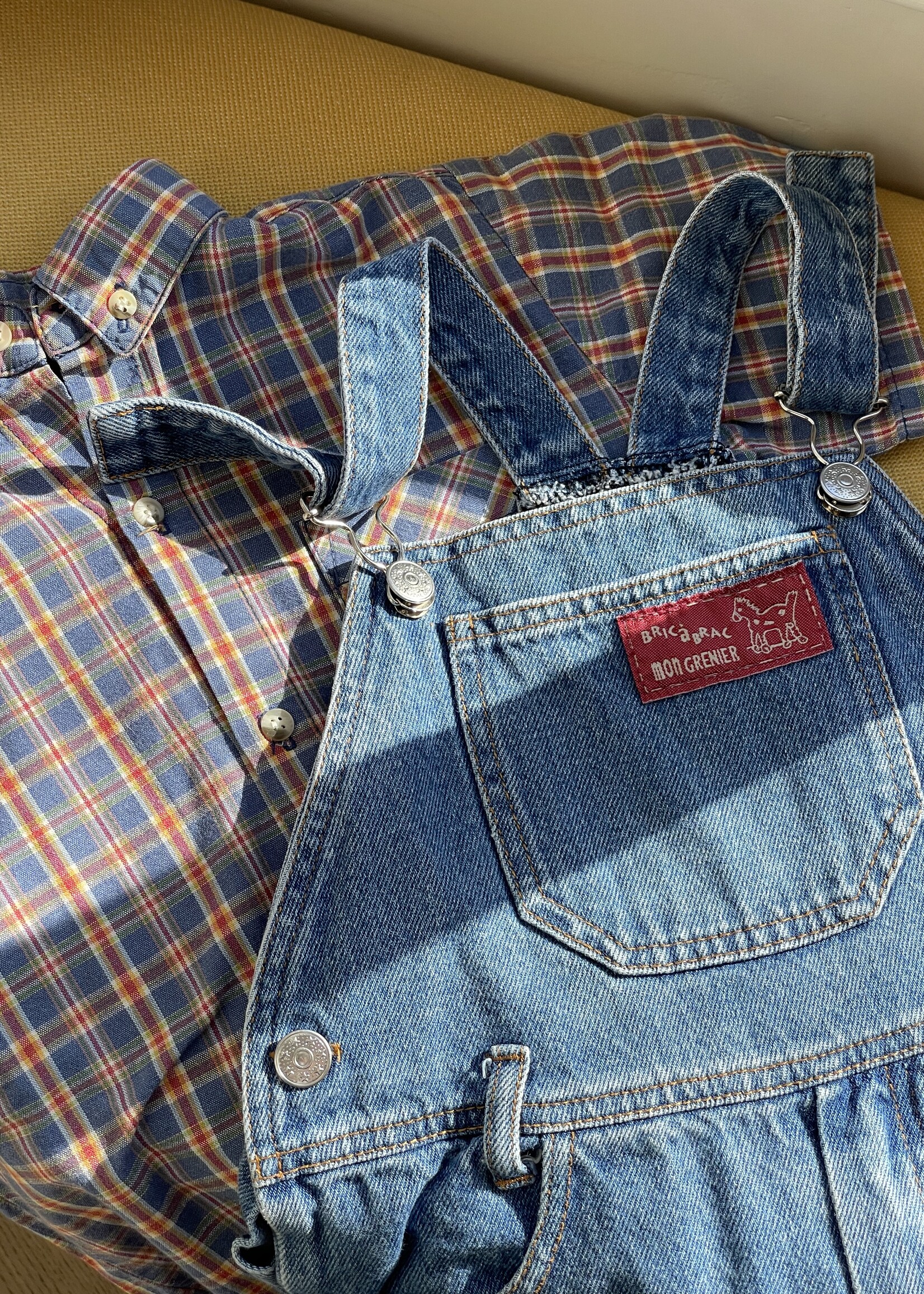 Vintage Regular Denim Boxy Dungarees 4y