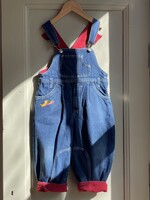 Vintage Dark Denim Bell Pepper Dungarees 3y