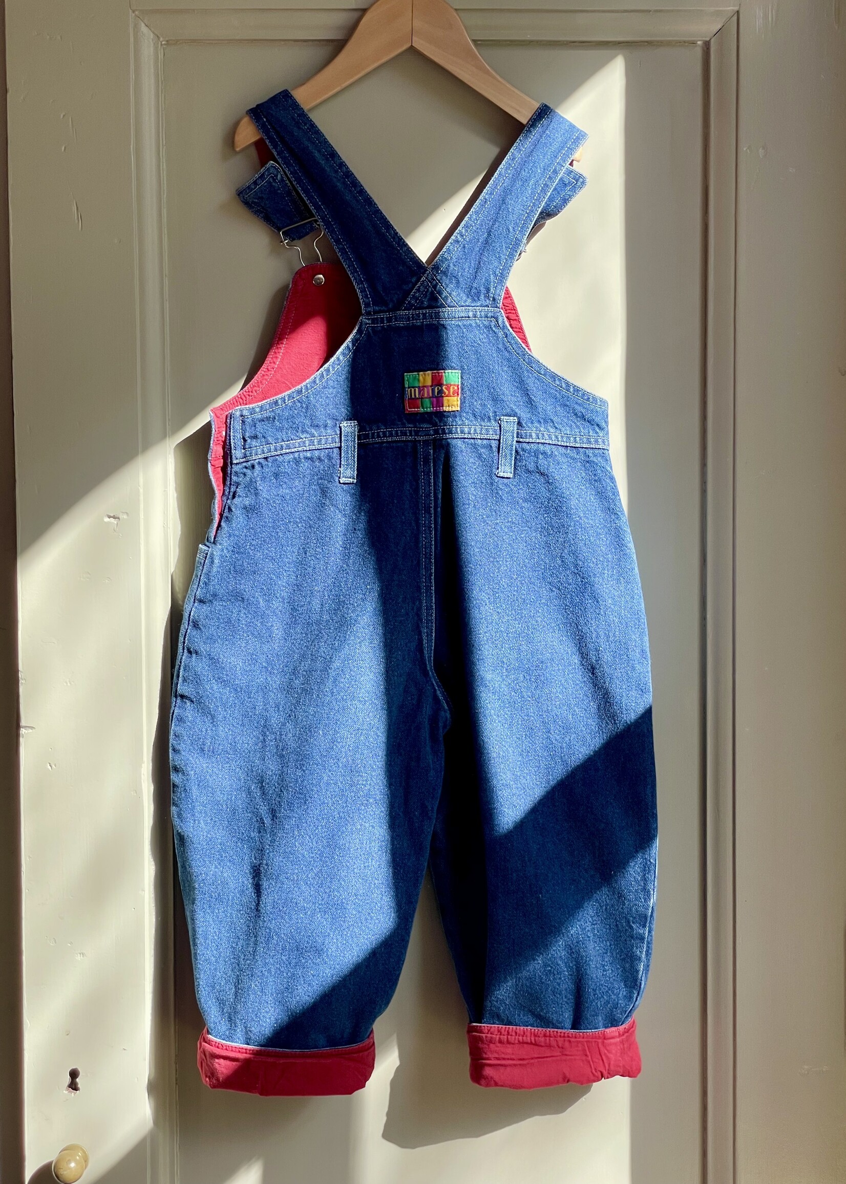 Vintage Dark Denim Bell Pepper Dungarees 3y
