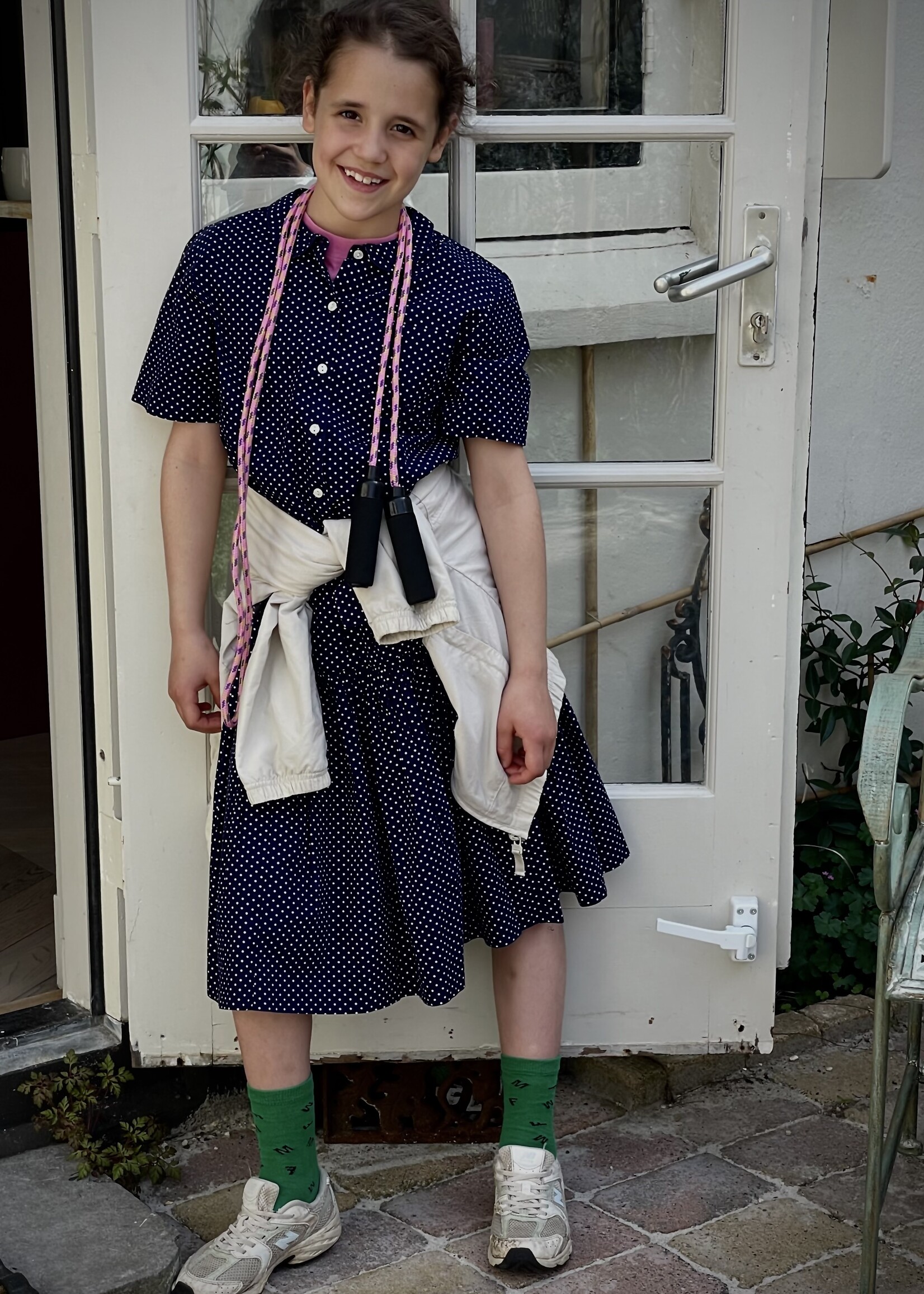 Cacharel Navy Blue Dotted Set 10y