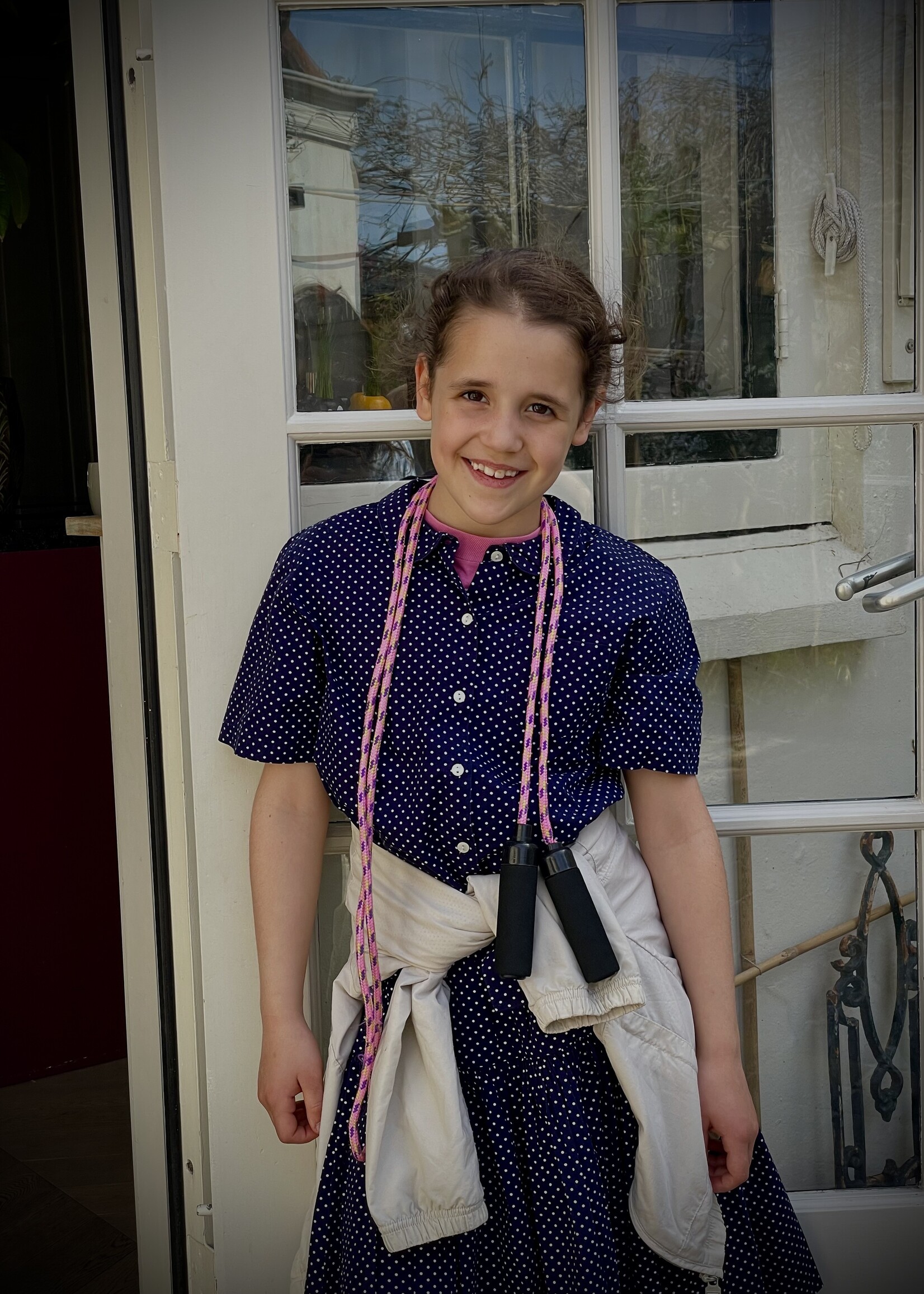 Cacharel Navy Blue Dotted Set 10y