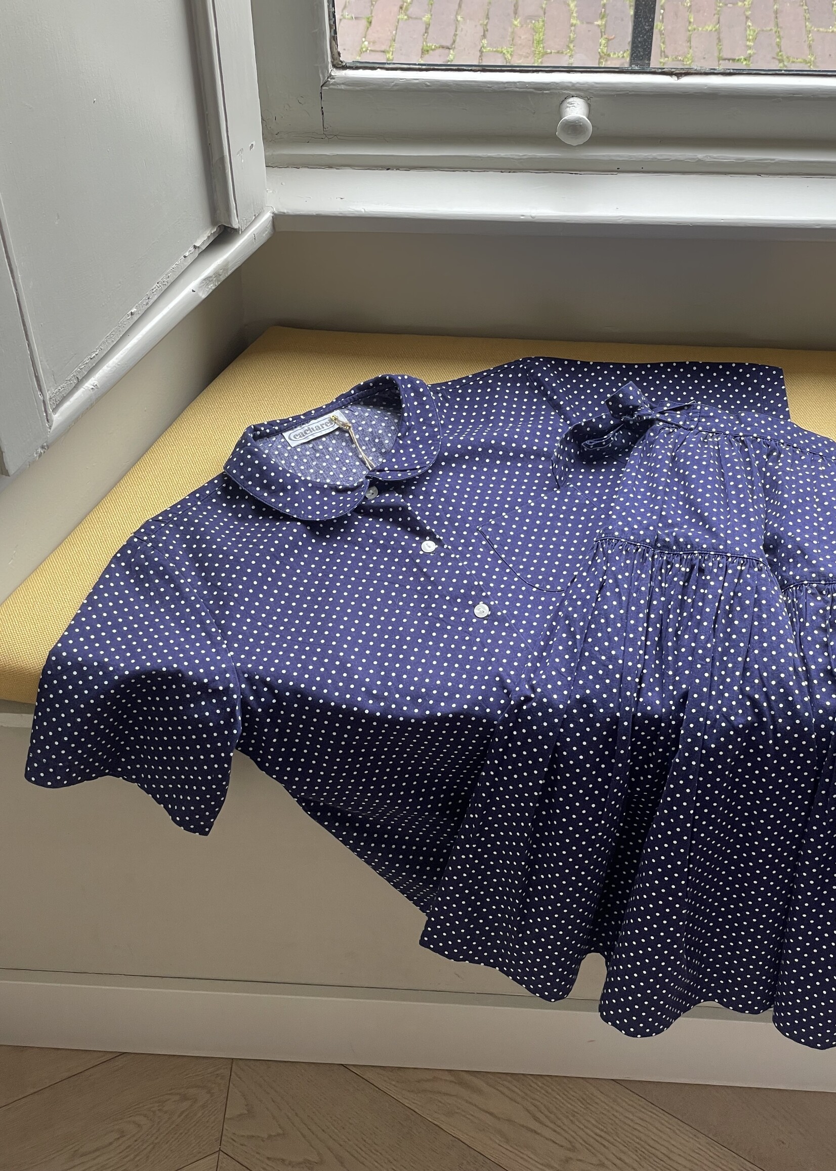 Cacharel Navy Blue Dotted Set 10y