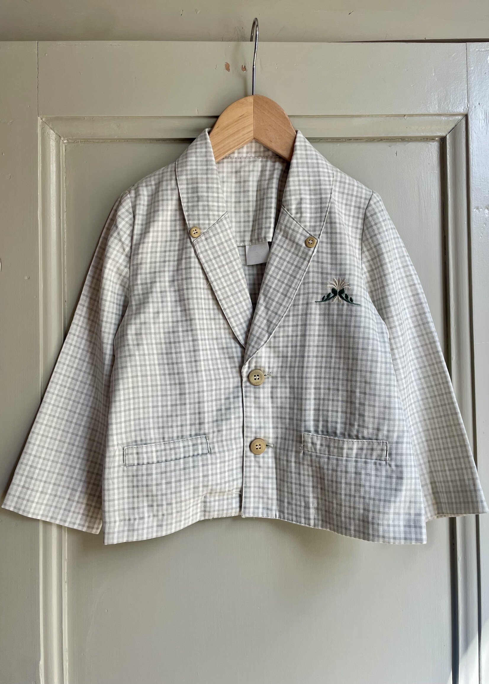 Vintage Green Vichy Blazer Jacket 4-5y