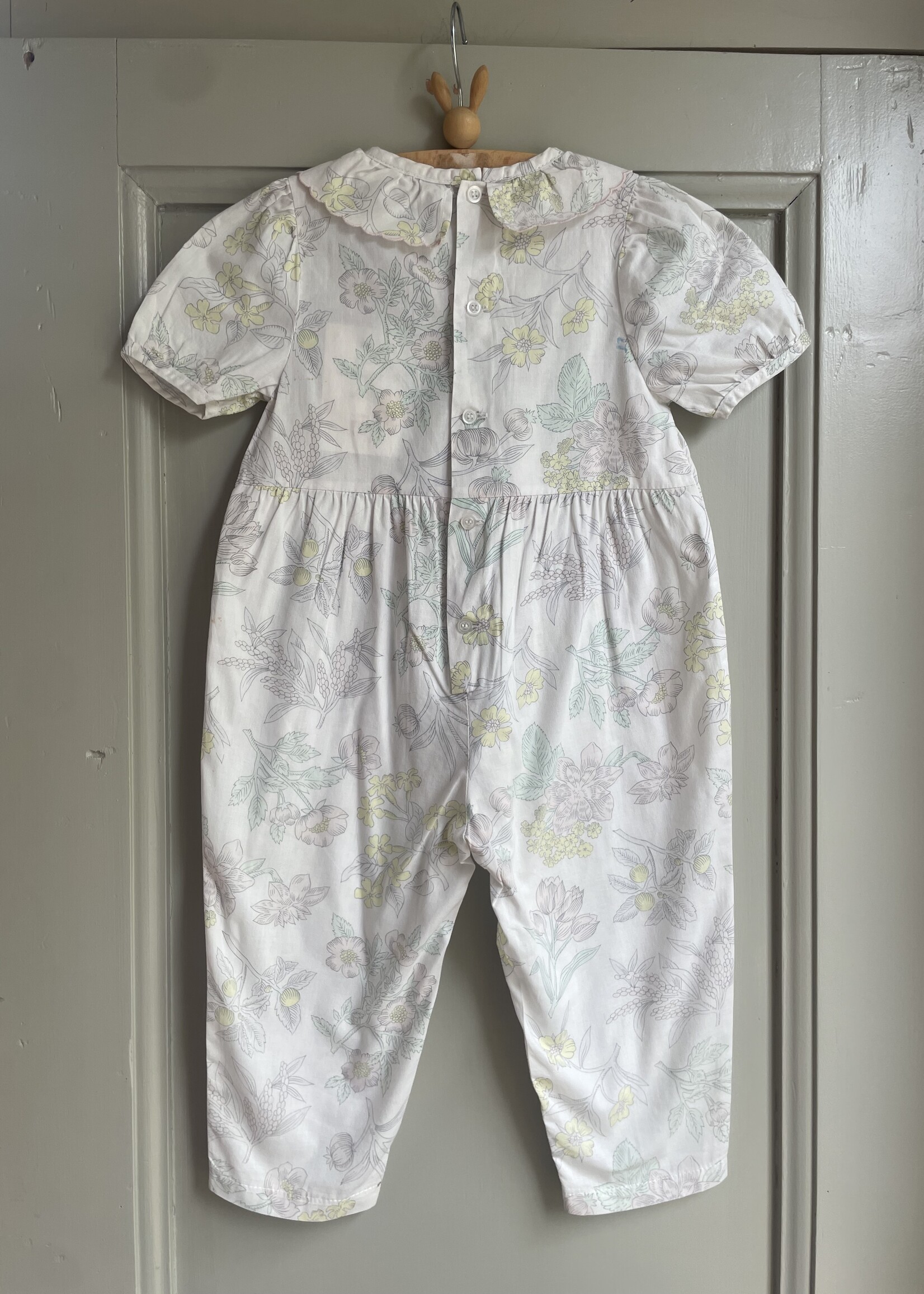 Vintage White Floral Playsuit 18-24m