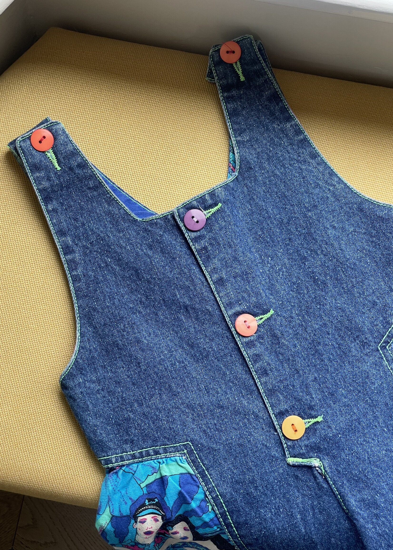 Vintage Denim Hawaiian Dungarees 12-18m