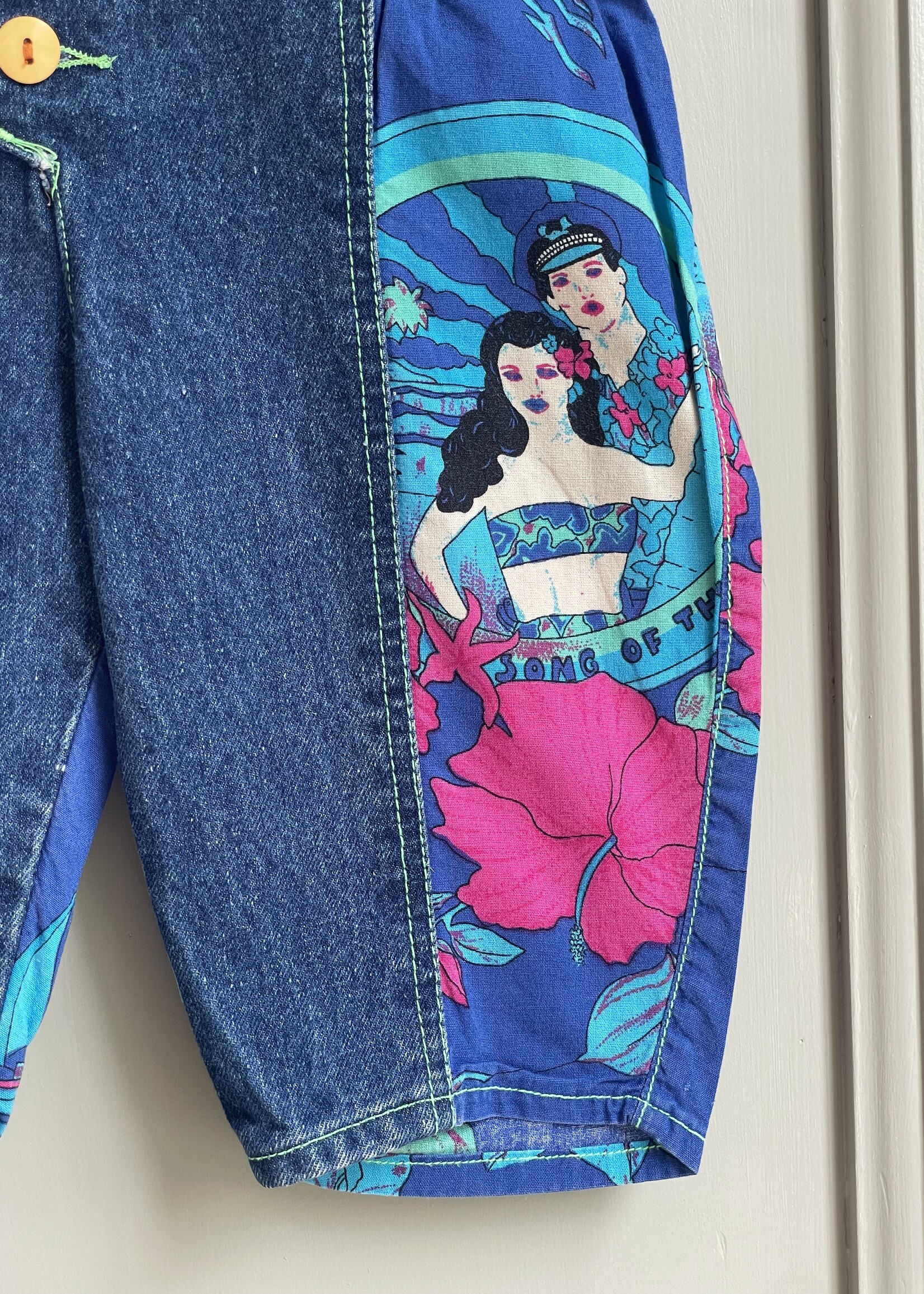 Vintage Denim Hawaiian Dungarees 12-18m