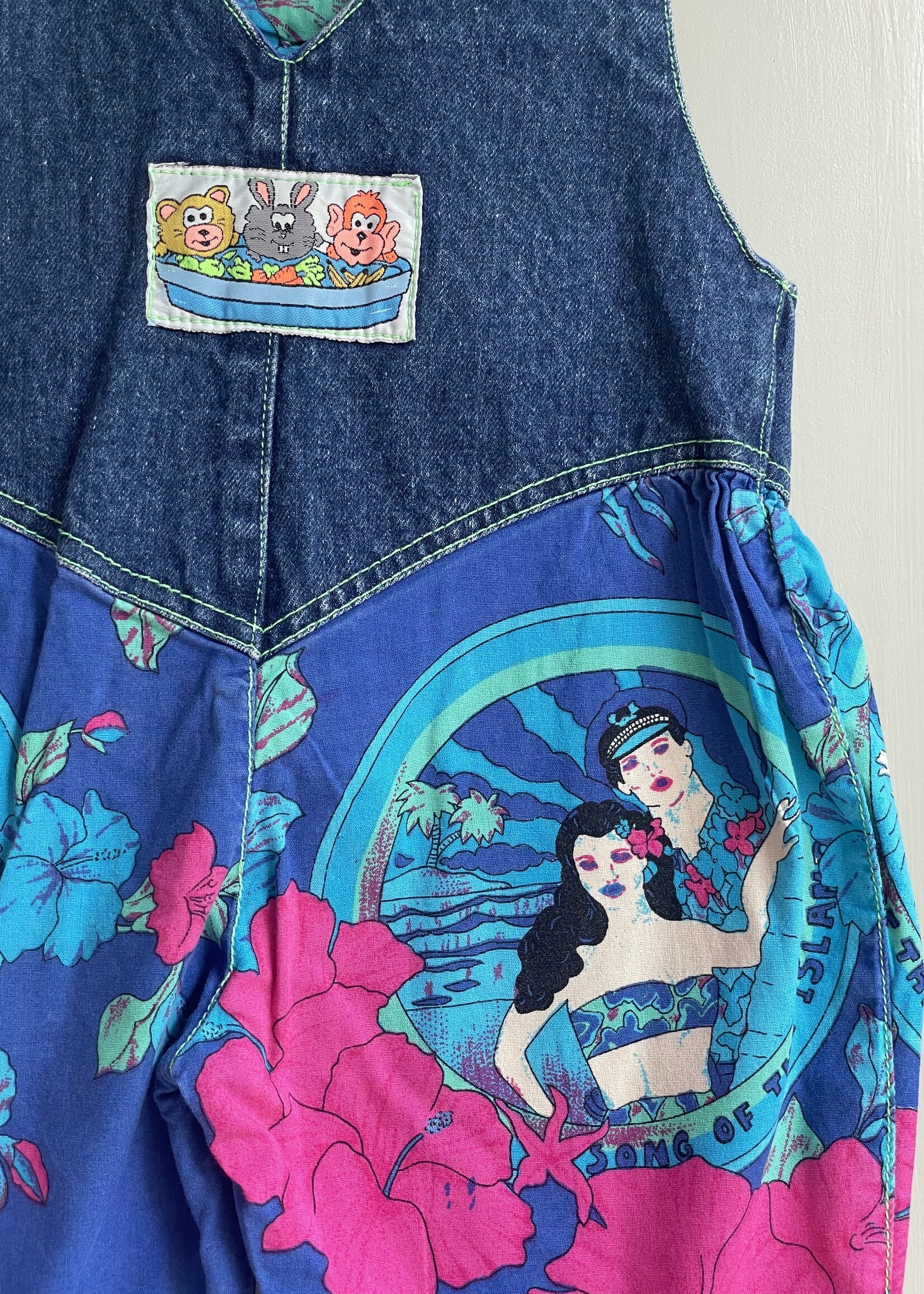 Vintage Denim Hawaiian Dungarees 12-18m