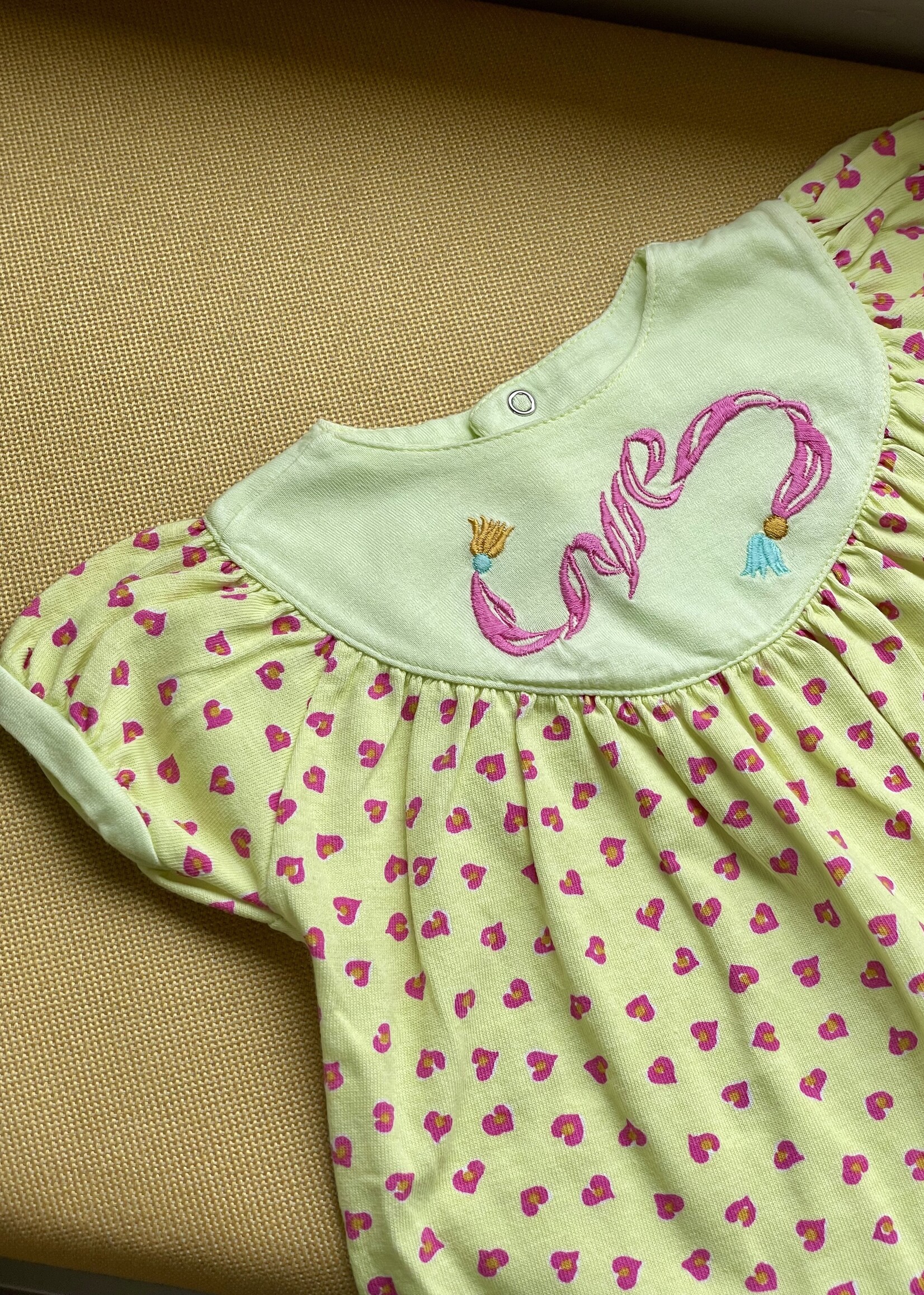 Yves Saint Laurent Yellow Pink LOVE PLaysuit 6m